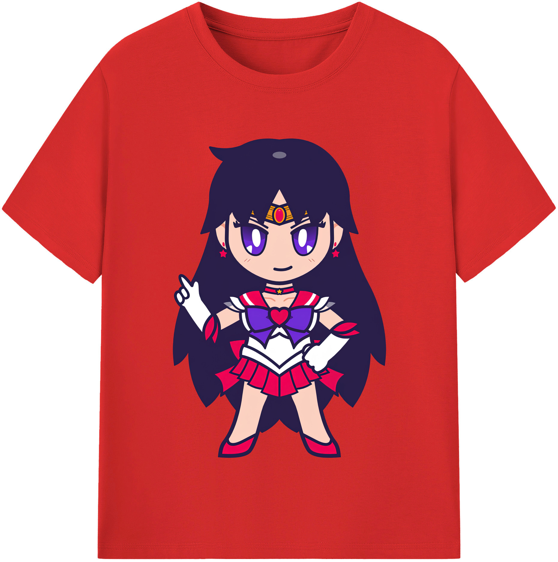 （画像用） 美少女戦士セーラームーン 火野レイ ひの レイ Sailor Moon Hino Rei （セーラーマーズ,Sailor Mars） 綿100％半袖Tシャツ（フロントプリント）