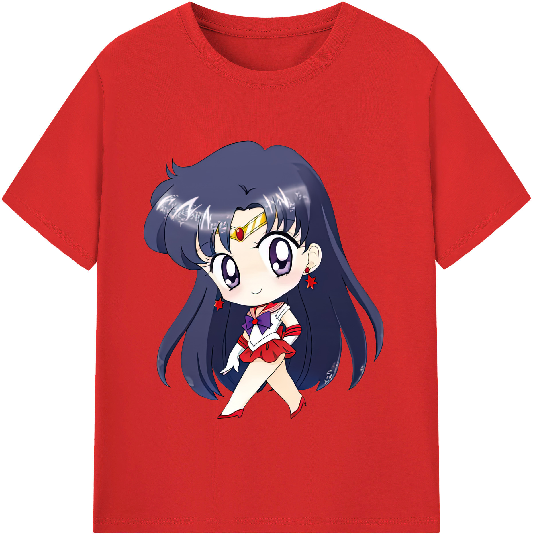 （画像用） 美少女戦士セーラームーン 火野レイ ひの レイ Sailor Moon Hino Rei （セーラーマーズ,Sailor Mars） 綿100％半袖Tシャツ（フロントプリント）