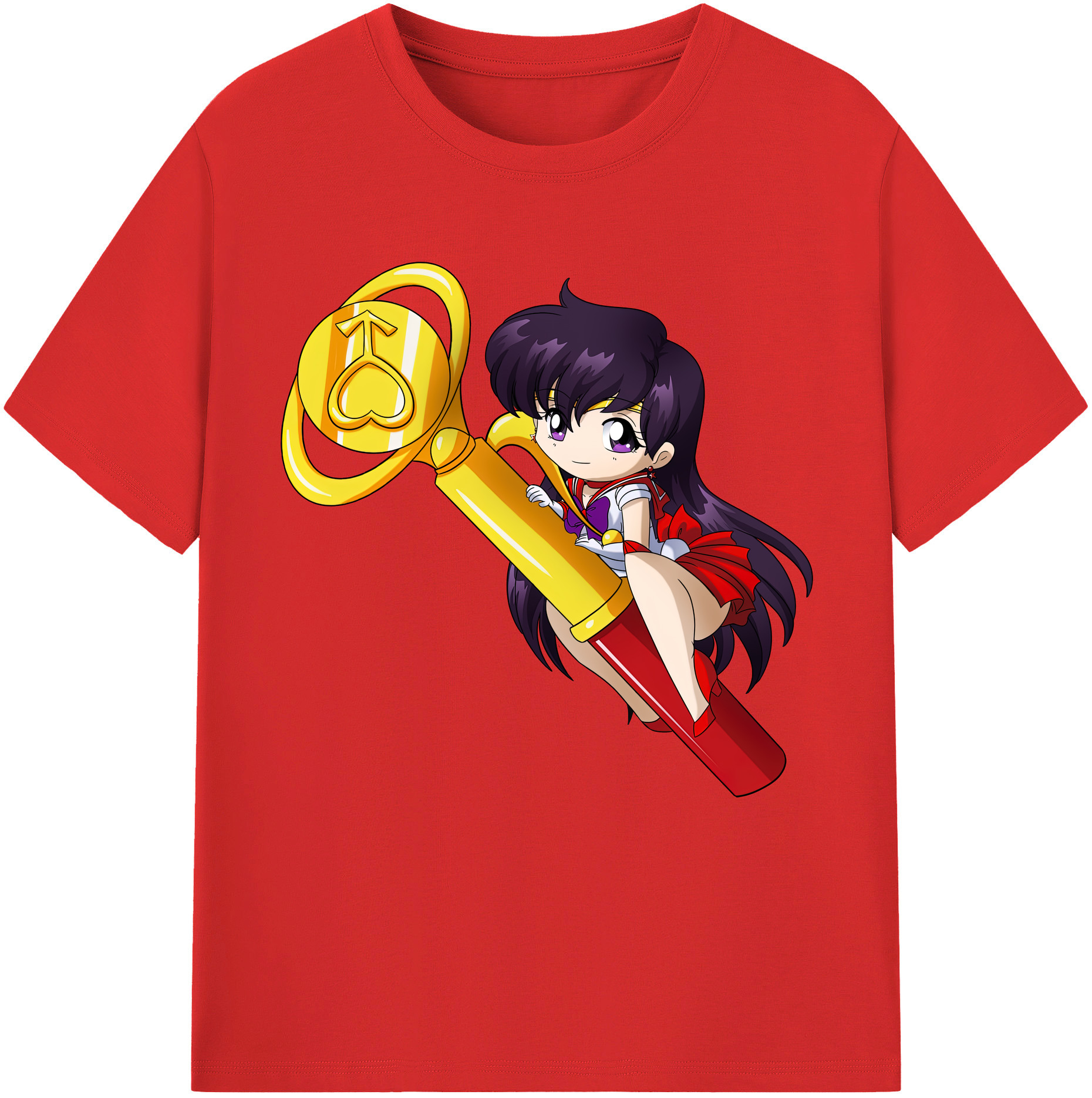 （画像用） 美少女戦士セーラームーン 火野レイ ひの レイ Sailor Moon Hino Rei （セーラーマーズ,Sailor Mars） 綿100％半袖Tシャツ（フロントプリント）