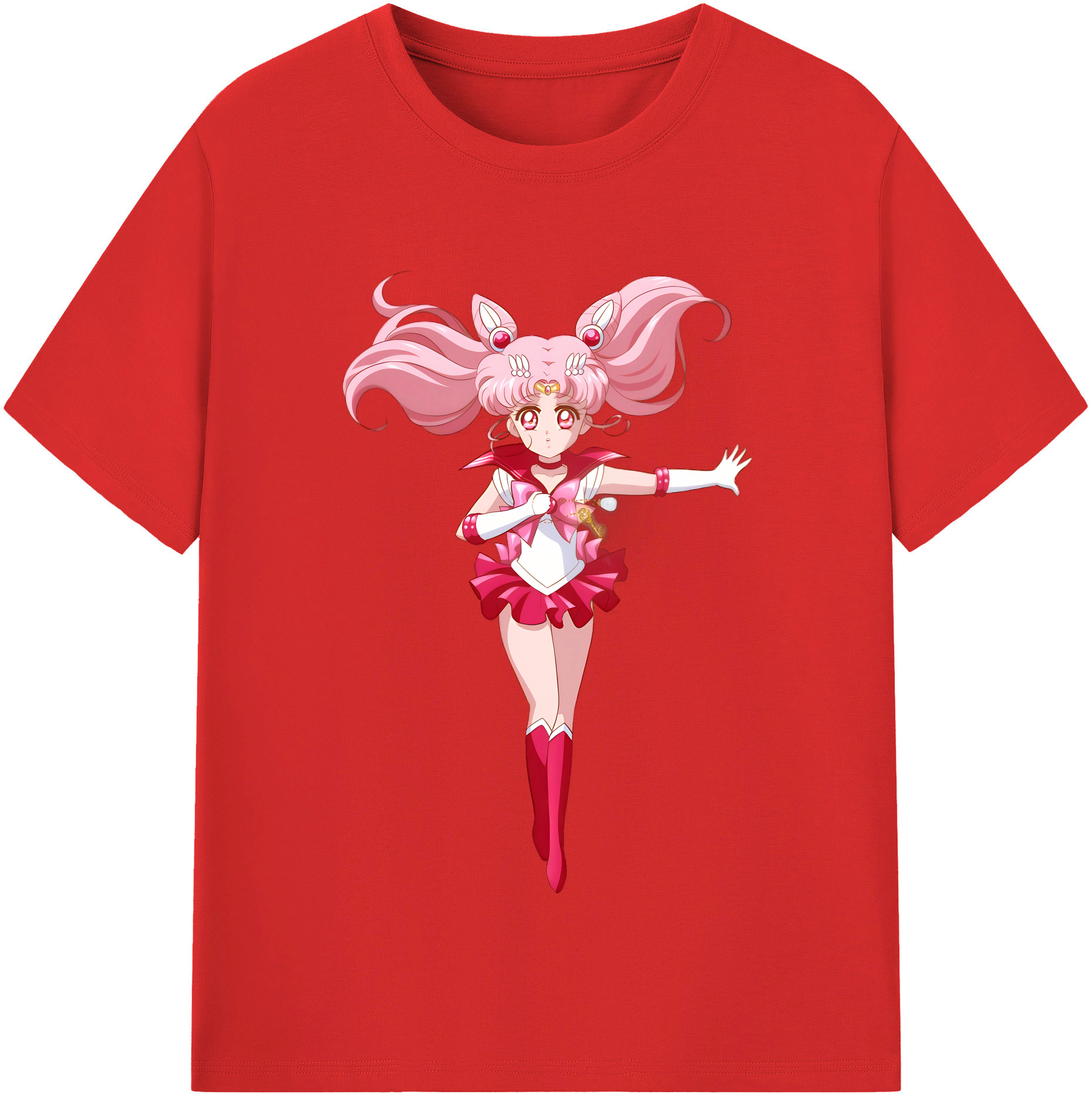 （画像用） 美少女戦士セーラームーン ちびうさ Sailor Moon Chibiusa Tsukino Usagi Small Lady Serenity 綿100％半袖Tシャツ（フロントプリント）