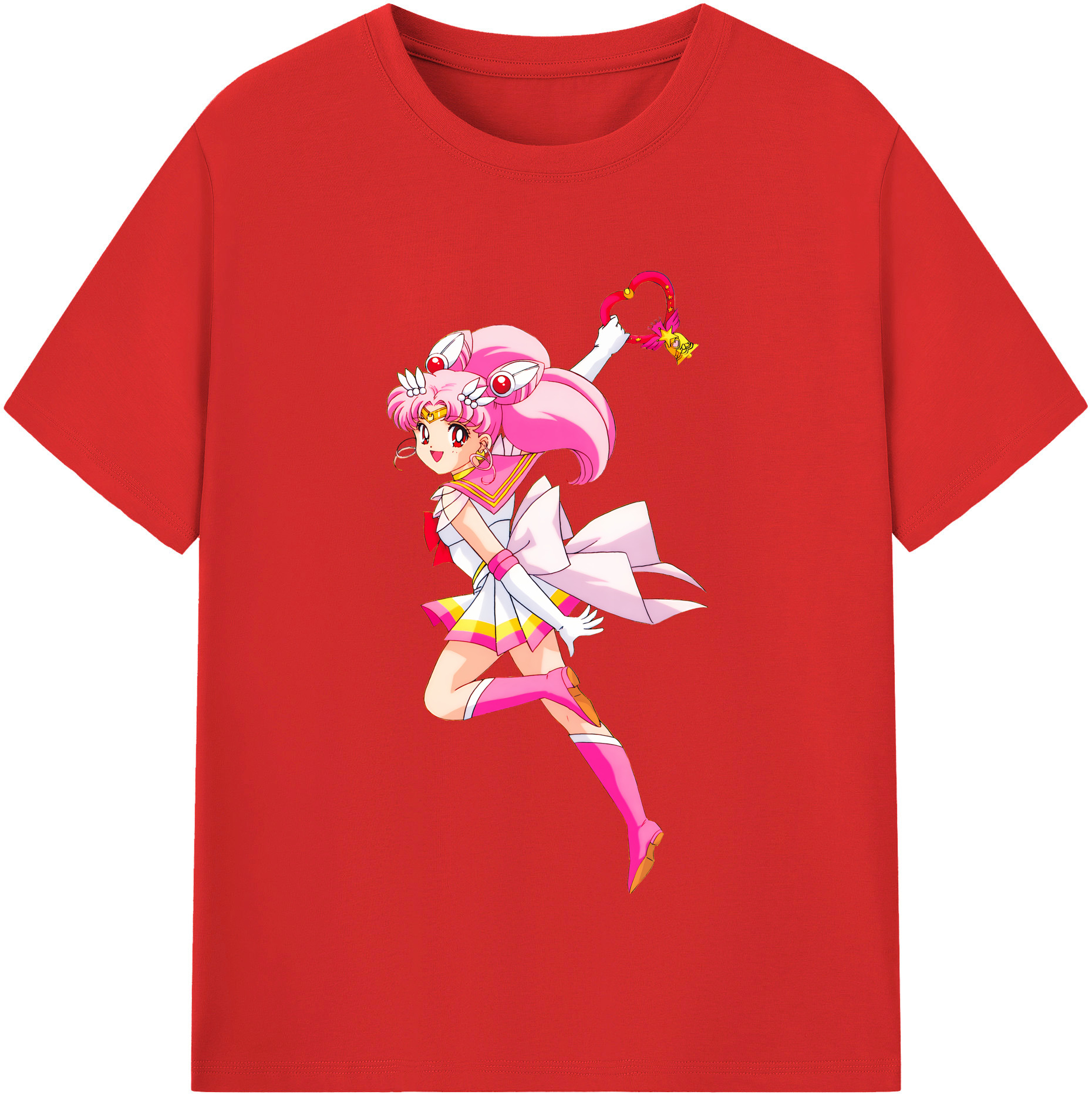 （画像用） 美少女戦士セーラームーン ちびうさ Sailor Moon Chibiusa Tsukino Usagi Small Lady Serenity 綿100％半袖Tシャツ（フロントプリント）