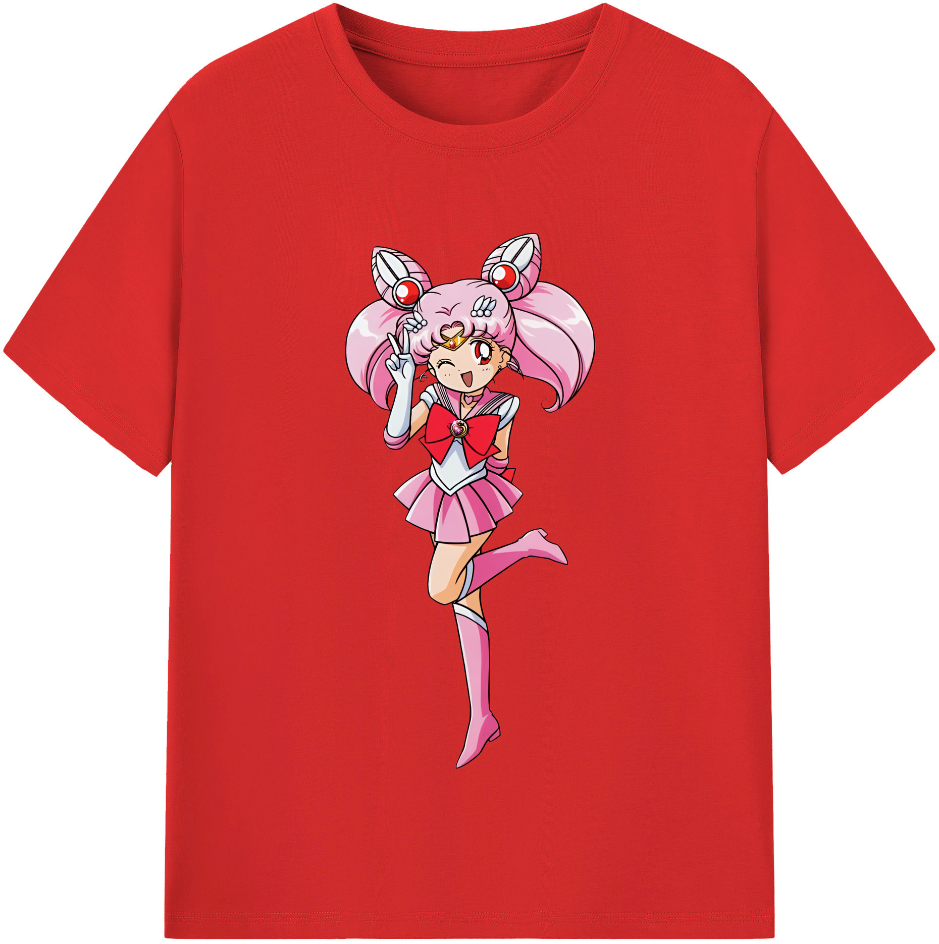 （画像用） 美少女戦士セーラームーン ちびうさ Sailor Moon Chibiusa Tsukino Usagi Small Lady Serenity 綿100％半袖Tシャツ（フロントプリント）