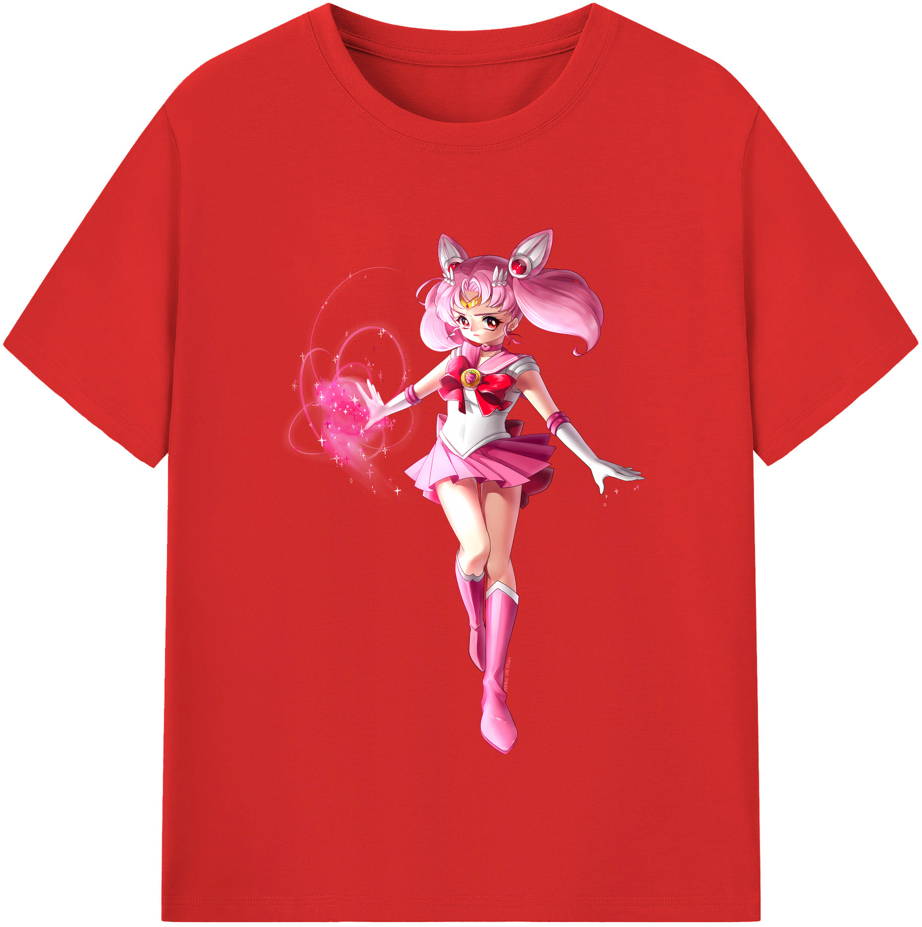 （画像用） 美少女戦士セーラームーン ちびうさ Sailor Moon Chibiusa Tsukino Usagi Small Lady Serenity 綿100％半袖Tシャツ（フロントプリント）