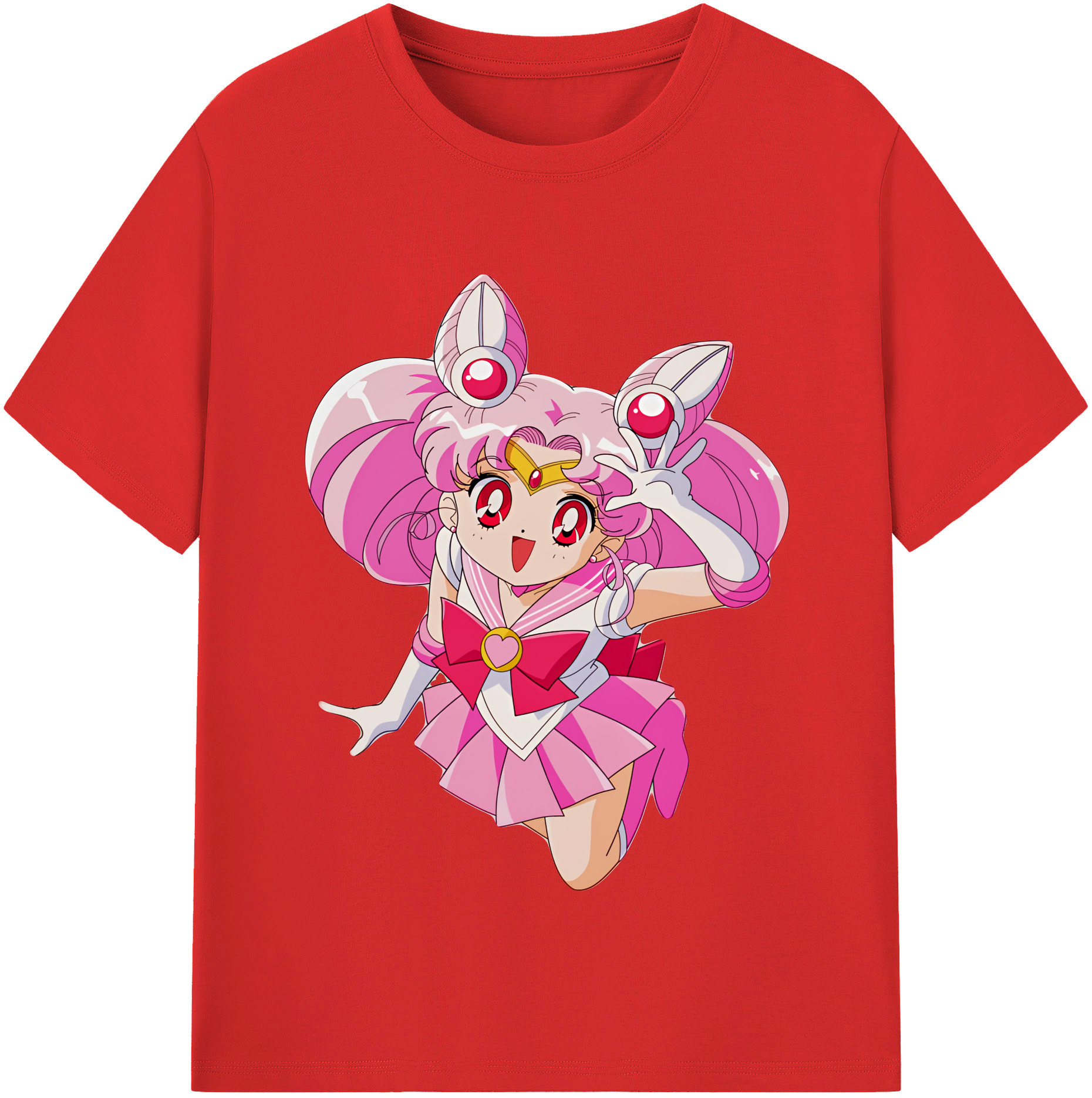 （画像用） 美少女戦士セーラームーン ちびうさ Sailor Moon Chibiusa Tsukino Usagi Small Lady Serenity 綿100％半袖Tシャツ（フロントプリント）