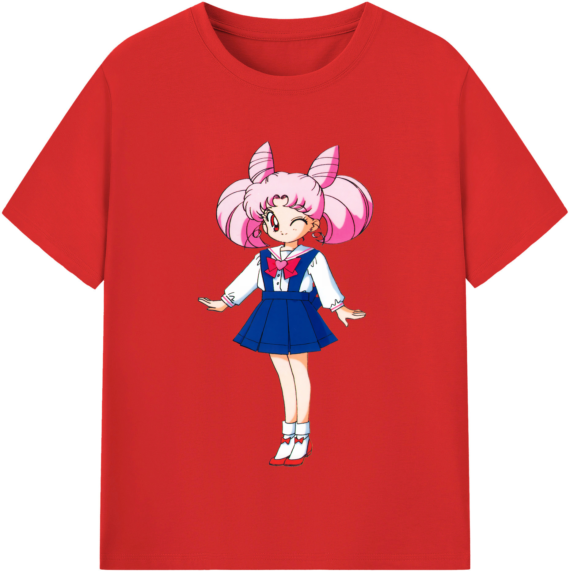 （画像用） 美少女戦士セーラームーン ちびうさ Sailor Moon Chibiusa Tsukino Usagi Small Lady Serenity 綿100％半袖Tシャツ（フロントプリント）