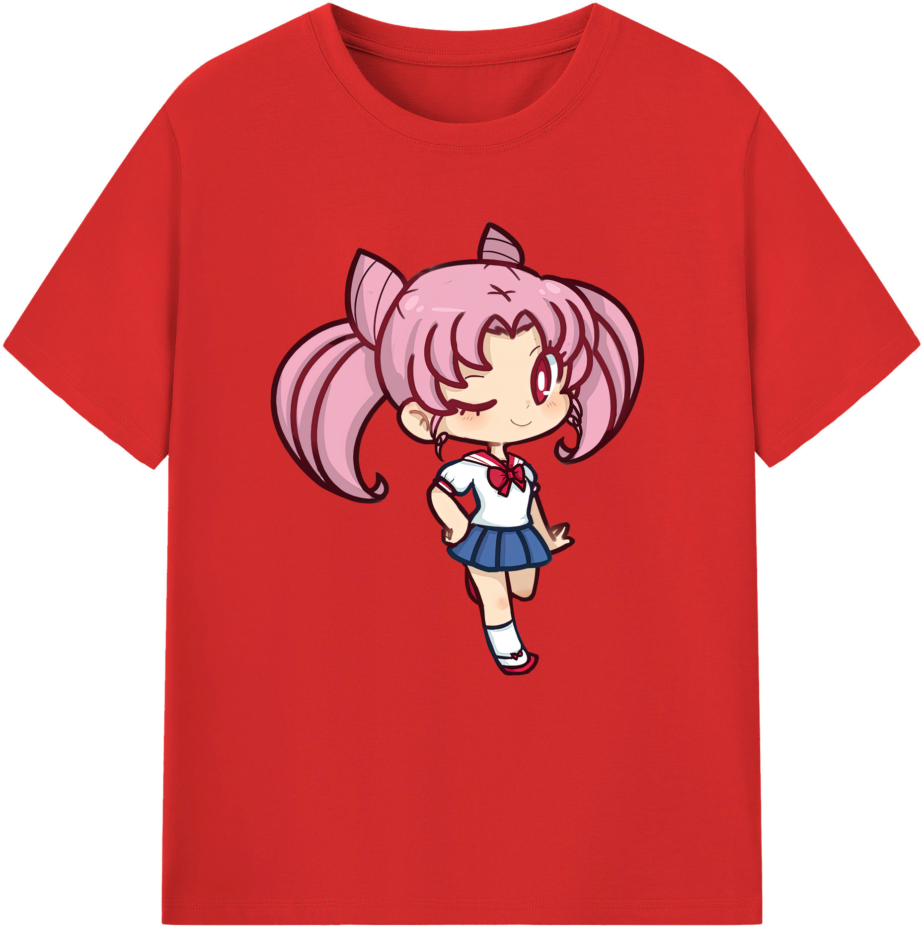 （画像用） 美少女戦士セーラームーン ちびうさ Sailor Moon Chibiusa Tsukino Usagi Small Lady Serenity 綿100％半袖Tシャツ（フロントプリント）