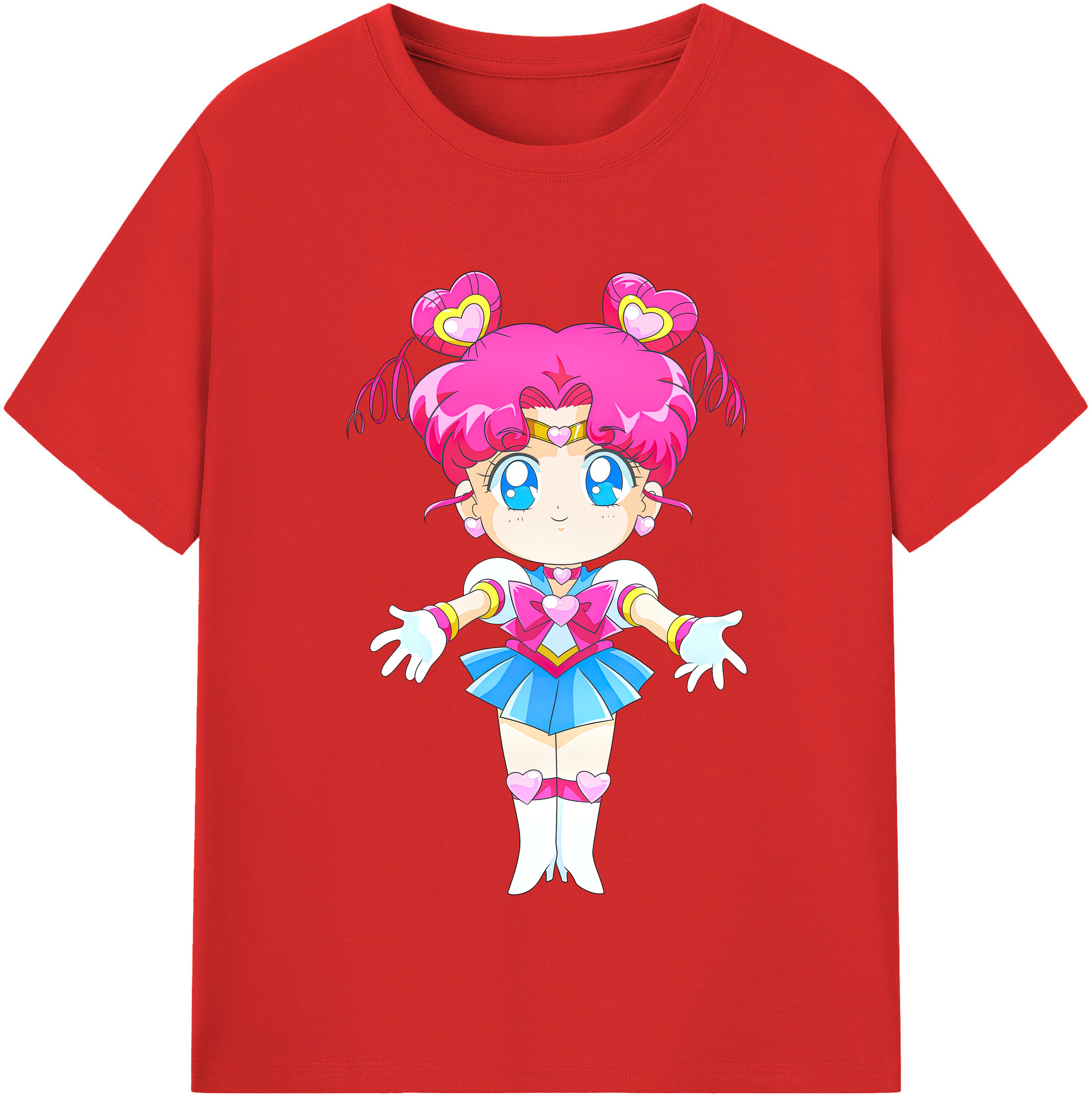 （画像用） 美少女戦士セーラームーン ちびうさ Sailor Moon Chibiusa Tsukino Usagi Small Lady Serenity 綿100％半袖Tシャツ（フロントプリント）