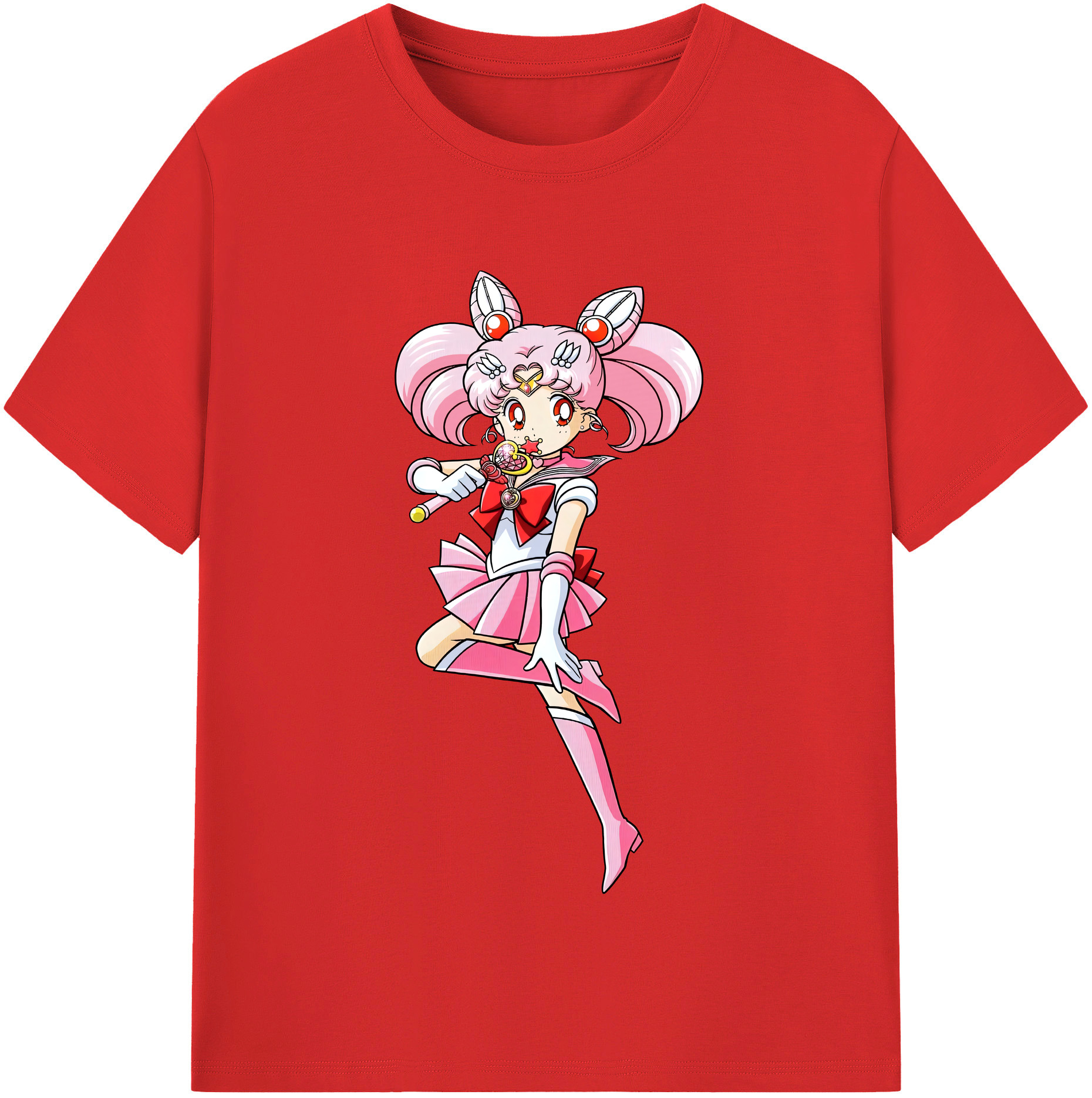 （画像用） 美少女戦士セーラームーン ちびうさ Sailor Moon Chibiusa Tsukino Usagi Small Lady Serenity 綿100％半袖Tシャツ（フロントプリント）