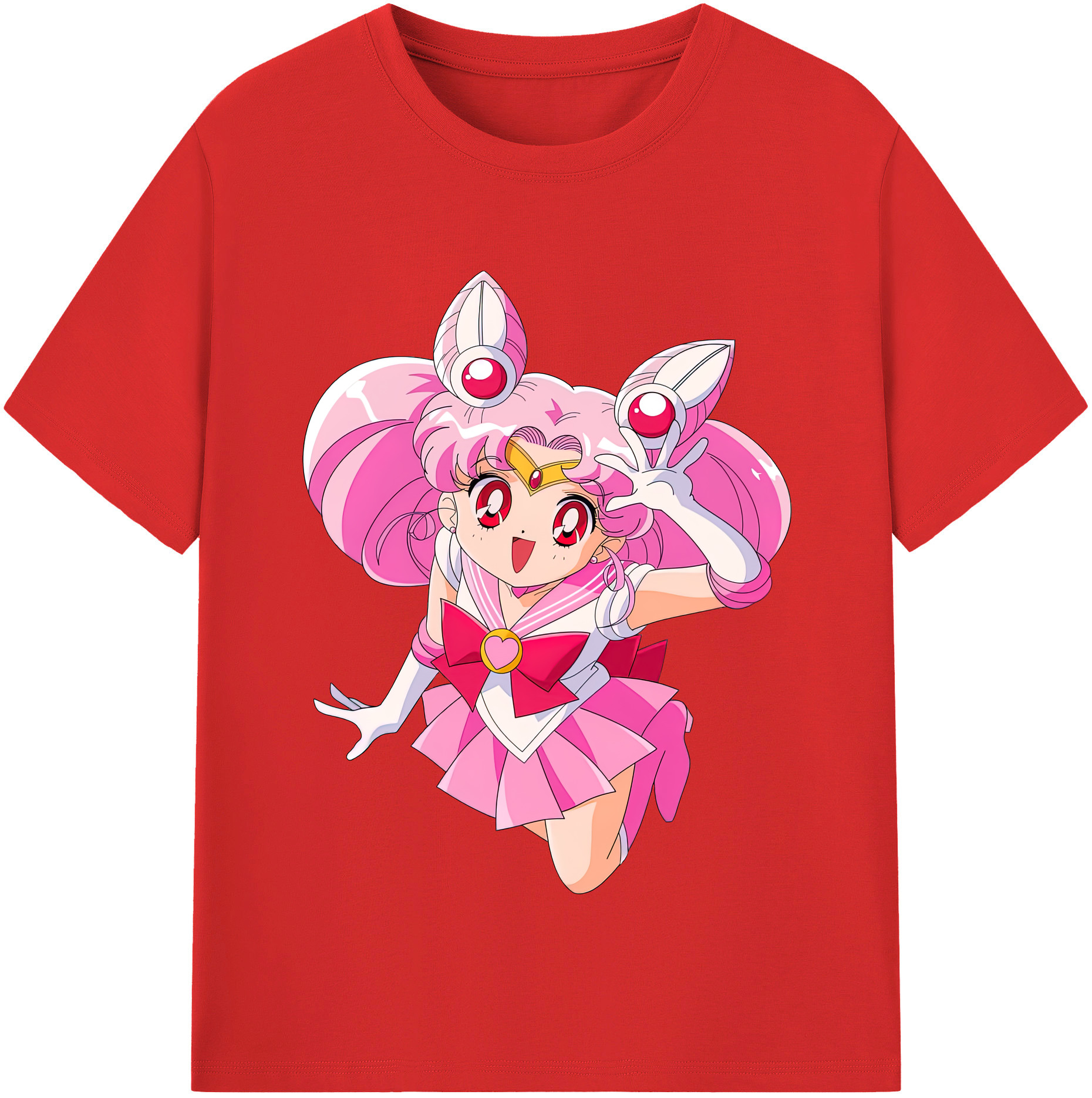 （画像用） 美少女戦士セーラームーン ちびうさ Sailor Moon Chibiusa Tsukino Usagi Small Lady Serenity 綿100％半袖Tシャツ（フロントプリント）