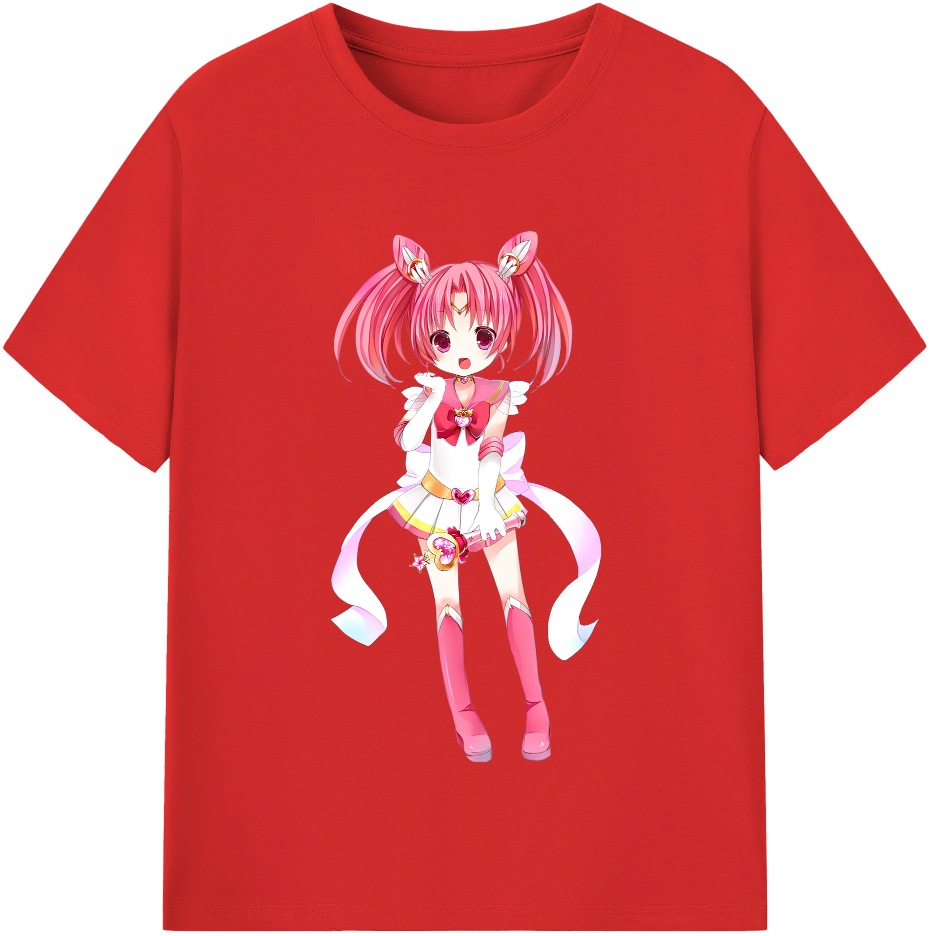 （画像用） 美少女戦士セーラームーン ちびうさ Sailor Moon Chibiusa Tsukino Usagi Small Lady Serenity 綿100％半袖Tシャツ（フロントプリント）