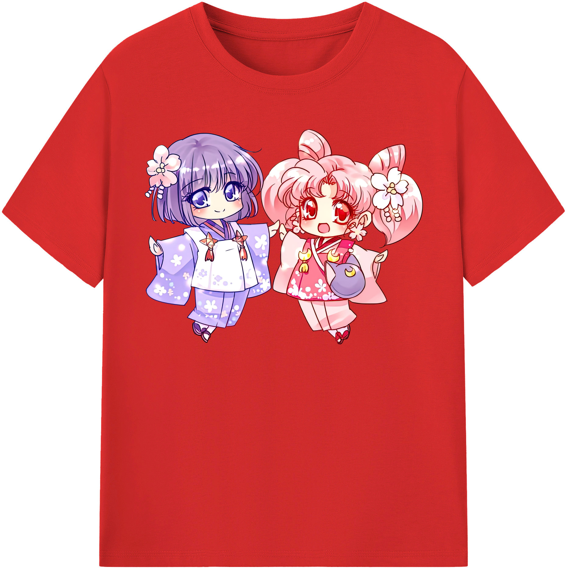（画像用） 美少女戦士セーラームーン ちびうさ Sailor Moon Chibiusa Tsukino Usagi Small Lady Serenity 綿100％半袖Tシャツ（フロントプリント）