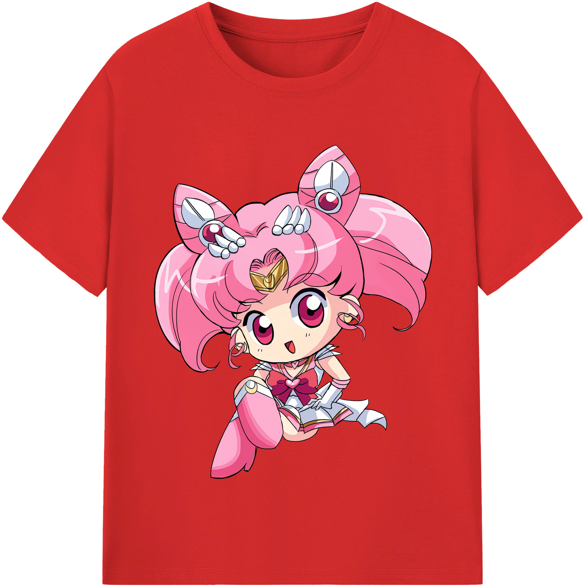 （画像用） 美少女戦士セーラームーン ちびうさ Sailor Moon Chibiusa Tsukino Usagi Small Lady Serenity 綿100％半袖Tシャツ（フロントプリント）