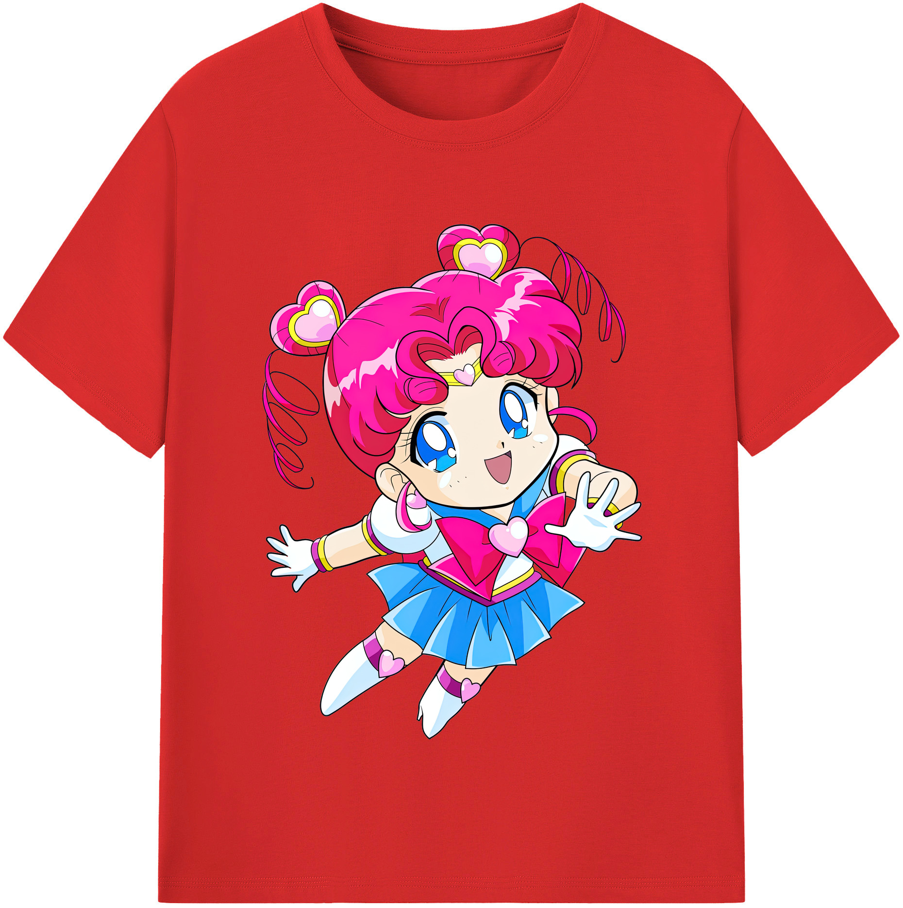 （画像用） 美少女戦士セーラームーン ちびうさ Sailor Moon Chibiusa Tsukino Usagi Small Lady Serenity 綿100％半袖Tシャツ（フロントプリント）