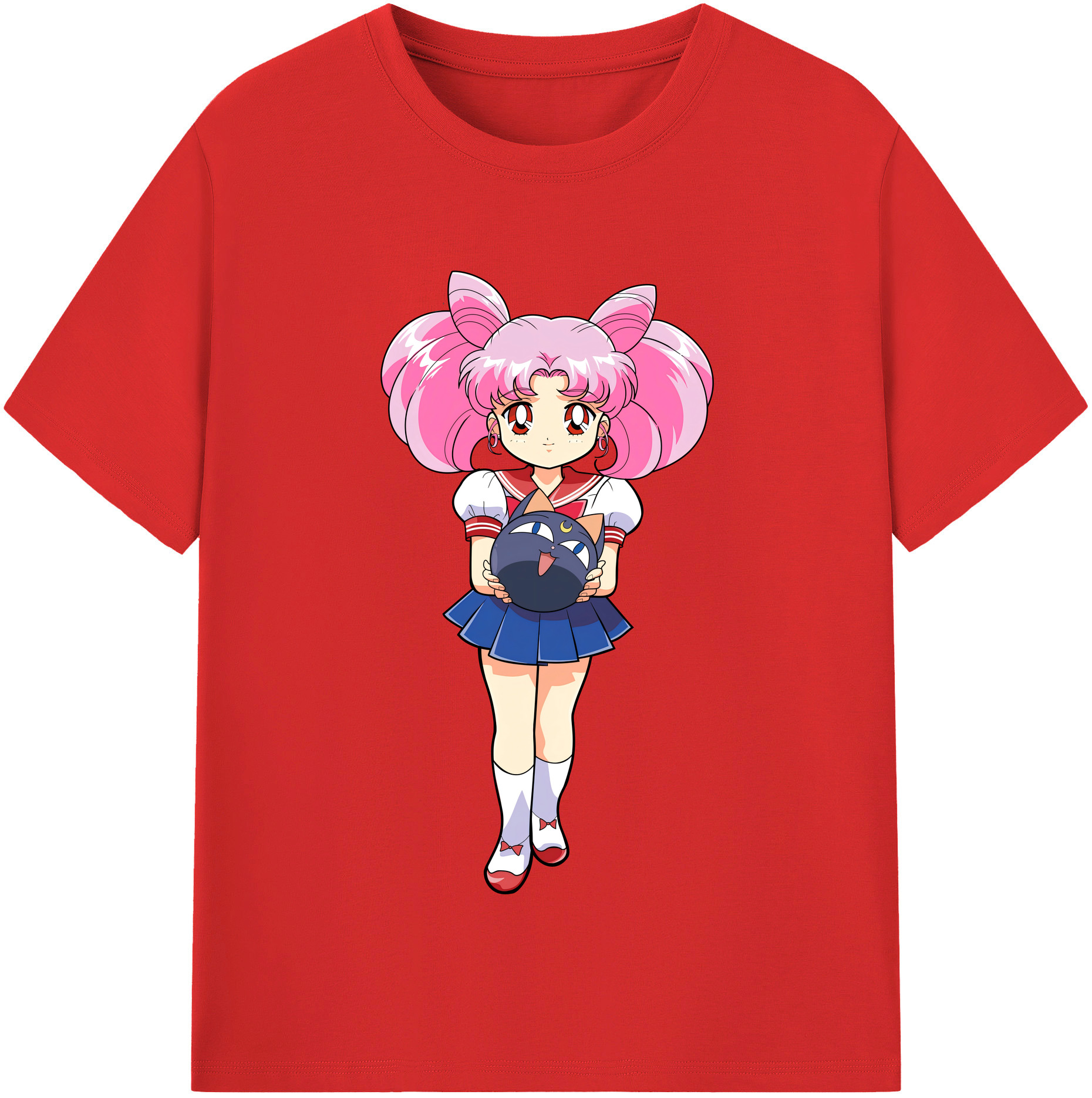 （画像用） 美少女戦士セーラームーン ちびうさ Sailor Moon Chibiusa Tsukino Usagi Small Lady Serenity 綿100％半袖Tシャツ（フロントプリント）