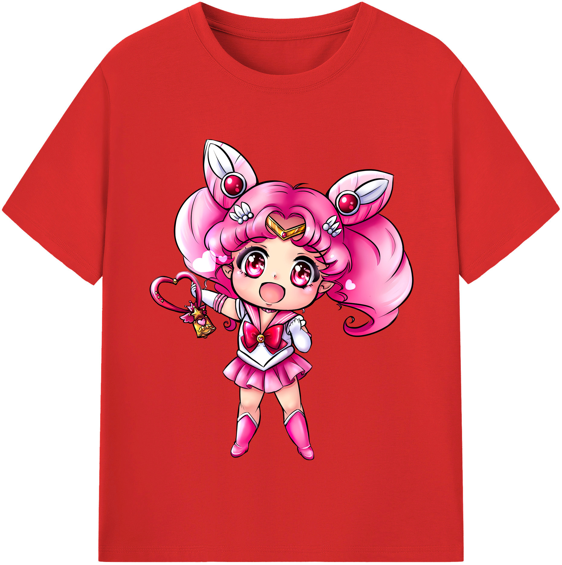 （画像用） 美少女戦士セーラームーン ちびうさ Sailor Moon Chibiusa Tsukino Usagi Small Lady Serenity 綿100％半袖Tシャツ（フロントプリント）
