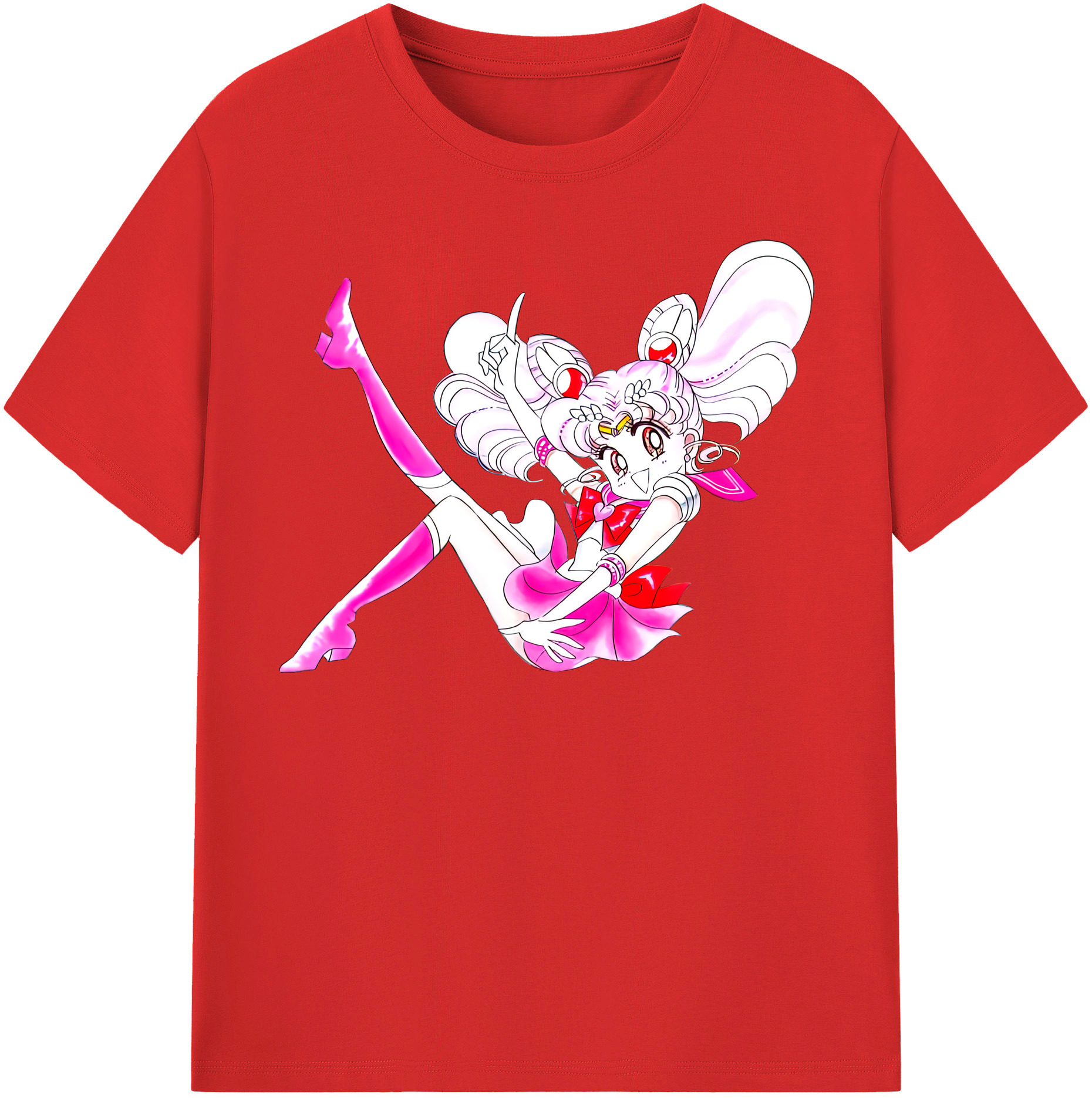 （画像用） 美少女戦士セーラームーン ちびうさ Sailor Moon Chibiusa Tsukino Usagi Small Lady Serenity 綿100％半袖Tシャツ（フロントプリント）