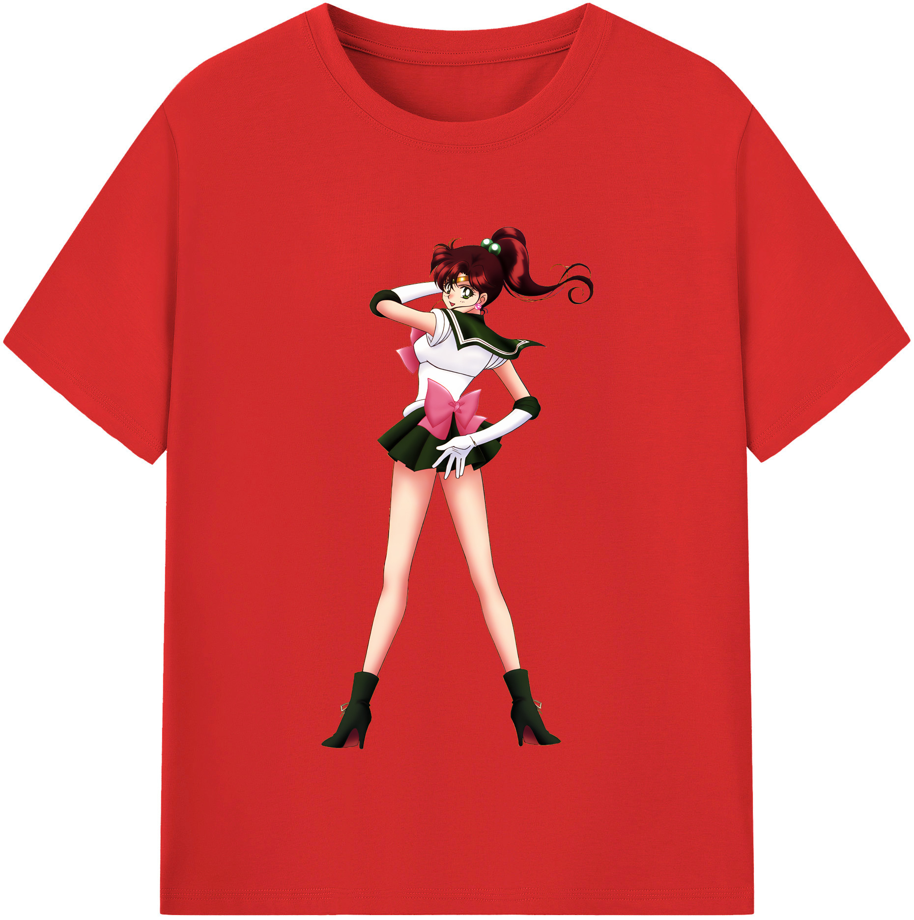 （画像用） 美少女戦士セーラームーン 木野 まこと きの まこと Sailor Moon Kino Makoto （セーラージュピター；Sailor Jupiter） 綿100％半袖Tシャツ（フロントプリント）
