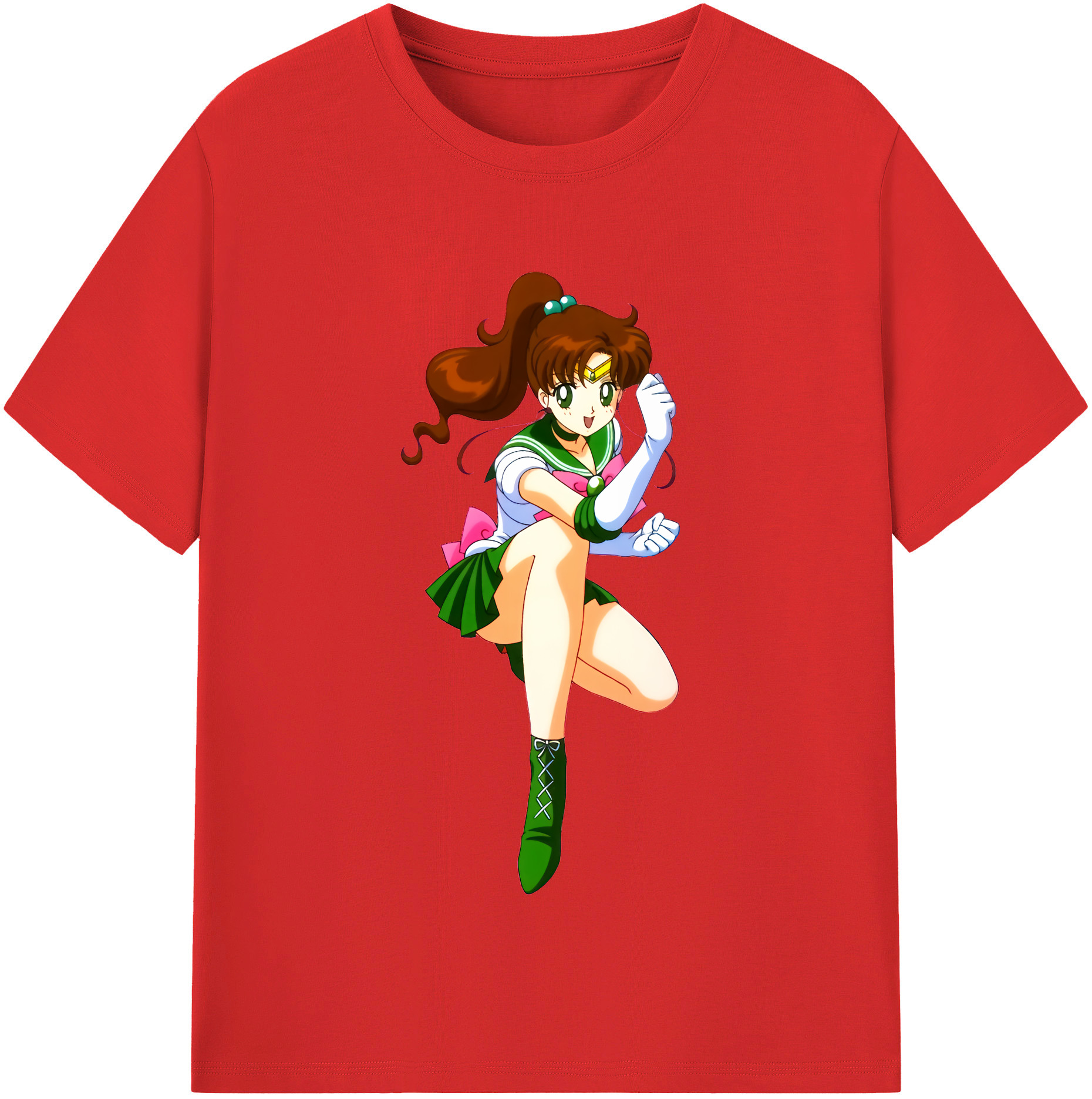 （画像用） 美少女戦士セーラームーン 木野 まこと きの まこと Sailor Moon Kino Makoto （セーラージュピター；Sailor Jupiter） 綿100％半袖Tシャツ（フロントプリント）