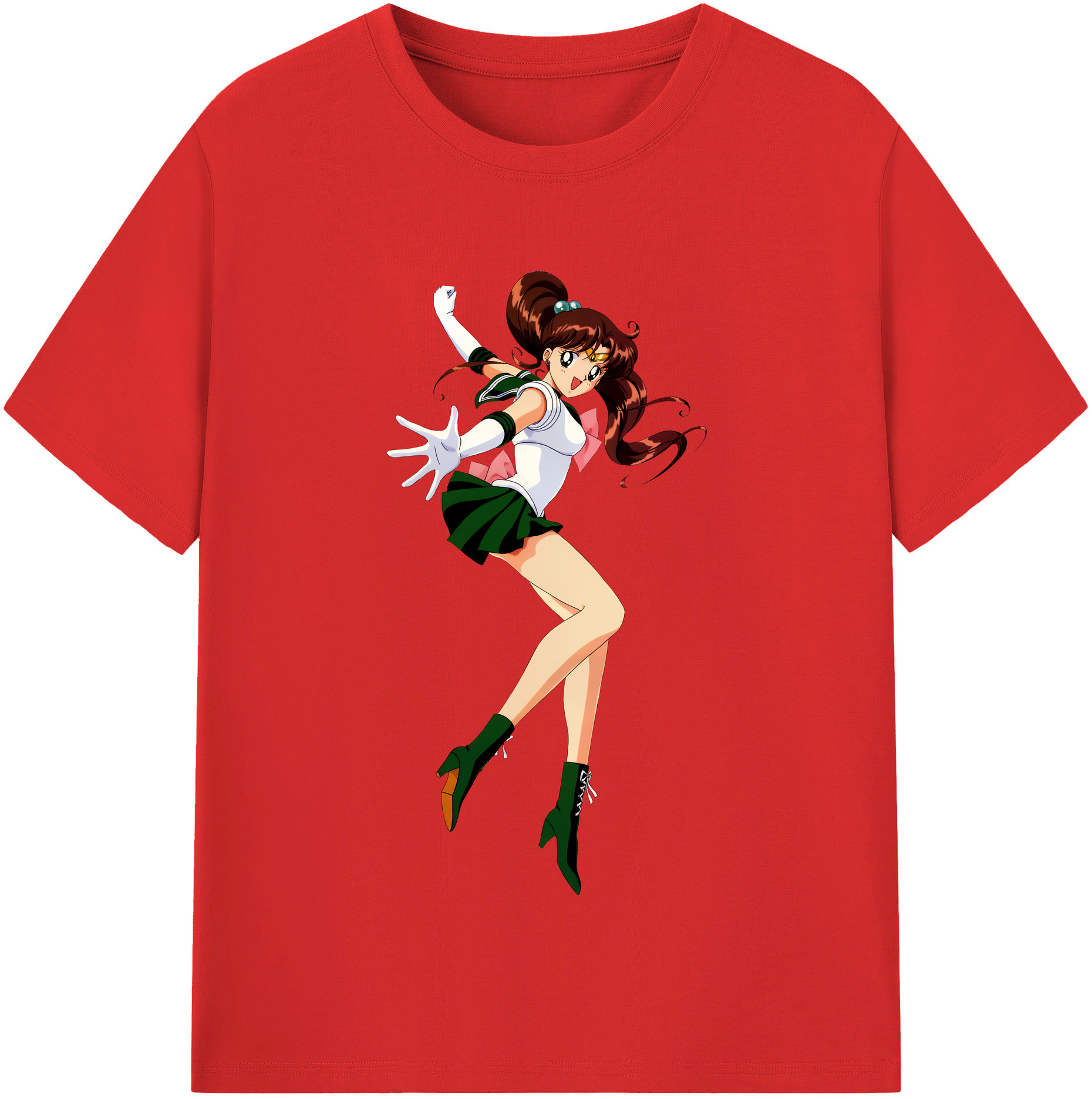 （画像用） 美少女戦士セーラームーン 木野 まこと きの まこと Sailor Moon Kino Makoto （セーラージュピター；Sailor Jupiter） 綿100％半袖Tシャツ（フロントプリント）