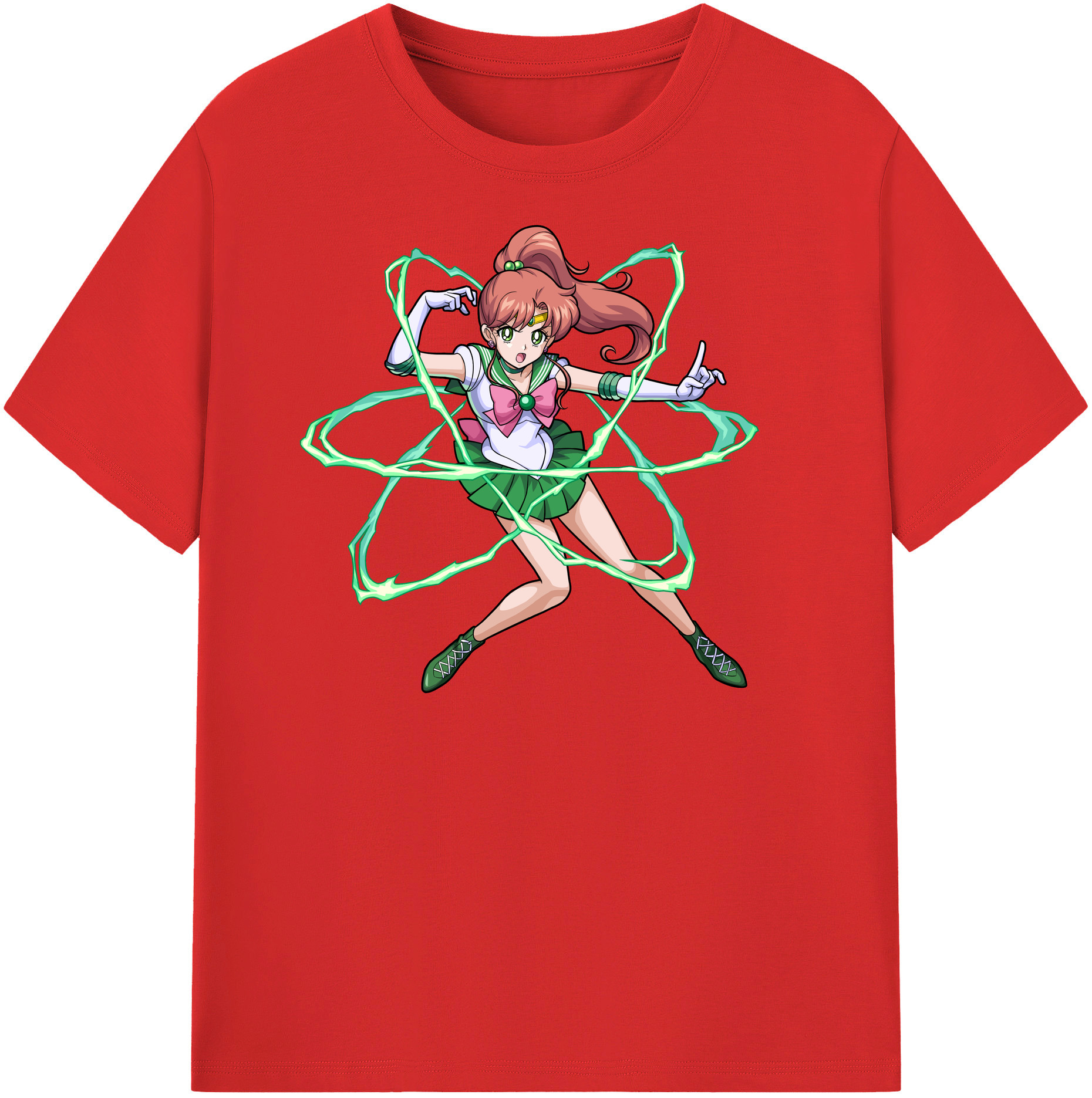 （画像用） 美少女戦士セーラームーン 木野 まこと きの まこと Sailor Moon Kino Makoto （セーラージュピター；Sailor Jupiter） 綿100％半袖Tシャツ（フロントプリント）