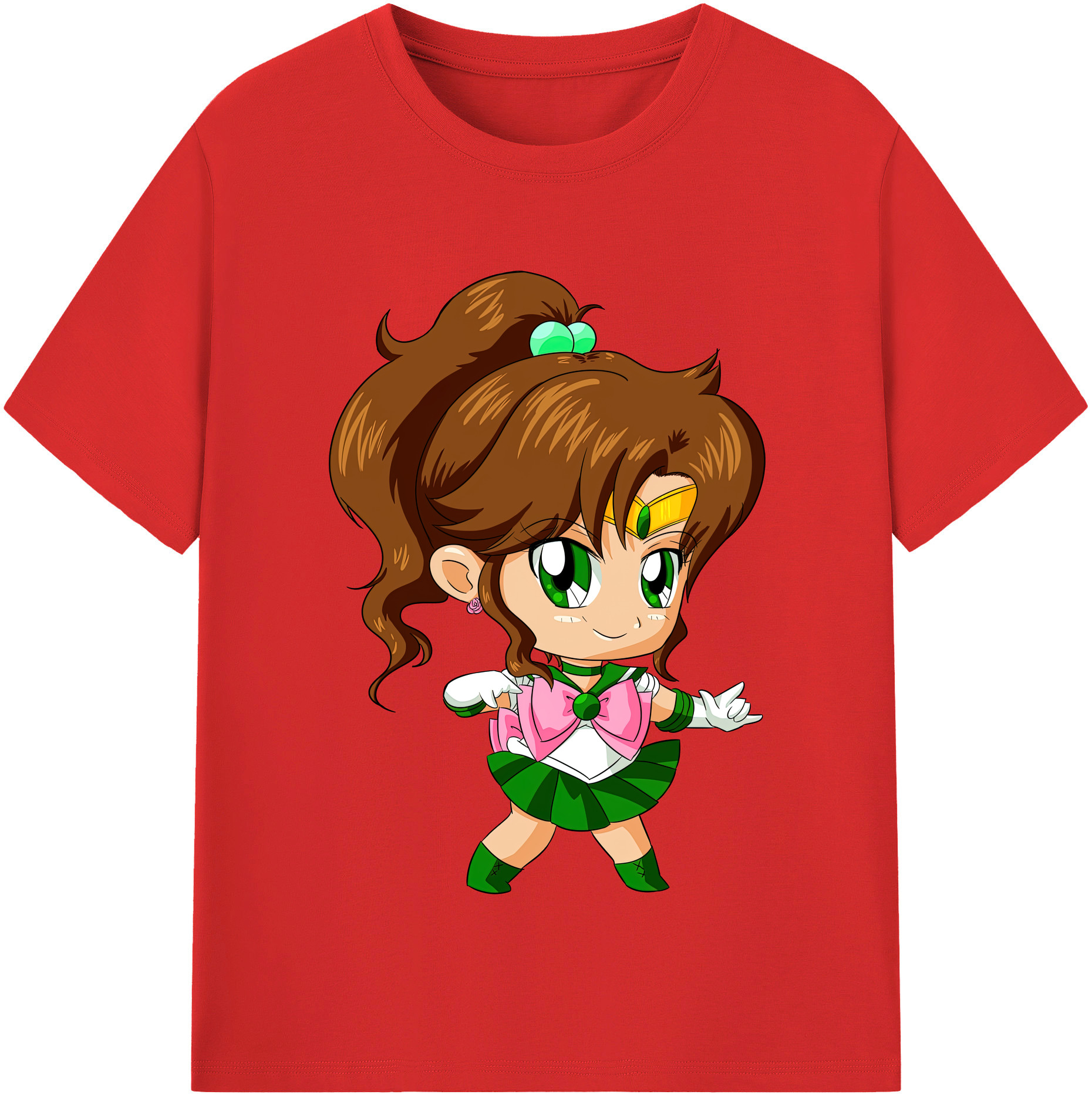 （画像用） 美少女戦士セーラームーン 木野 まこと きの まこと Sailor Moon Kino Makoto （セーラージュピター；Sailor Jupiter） 綿100％半袖Tシャツ（フロントプリント）