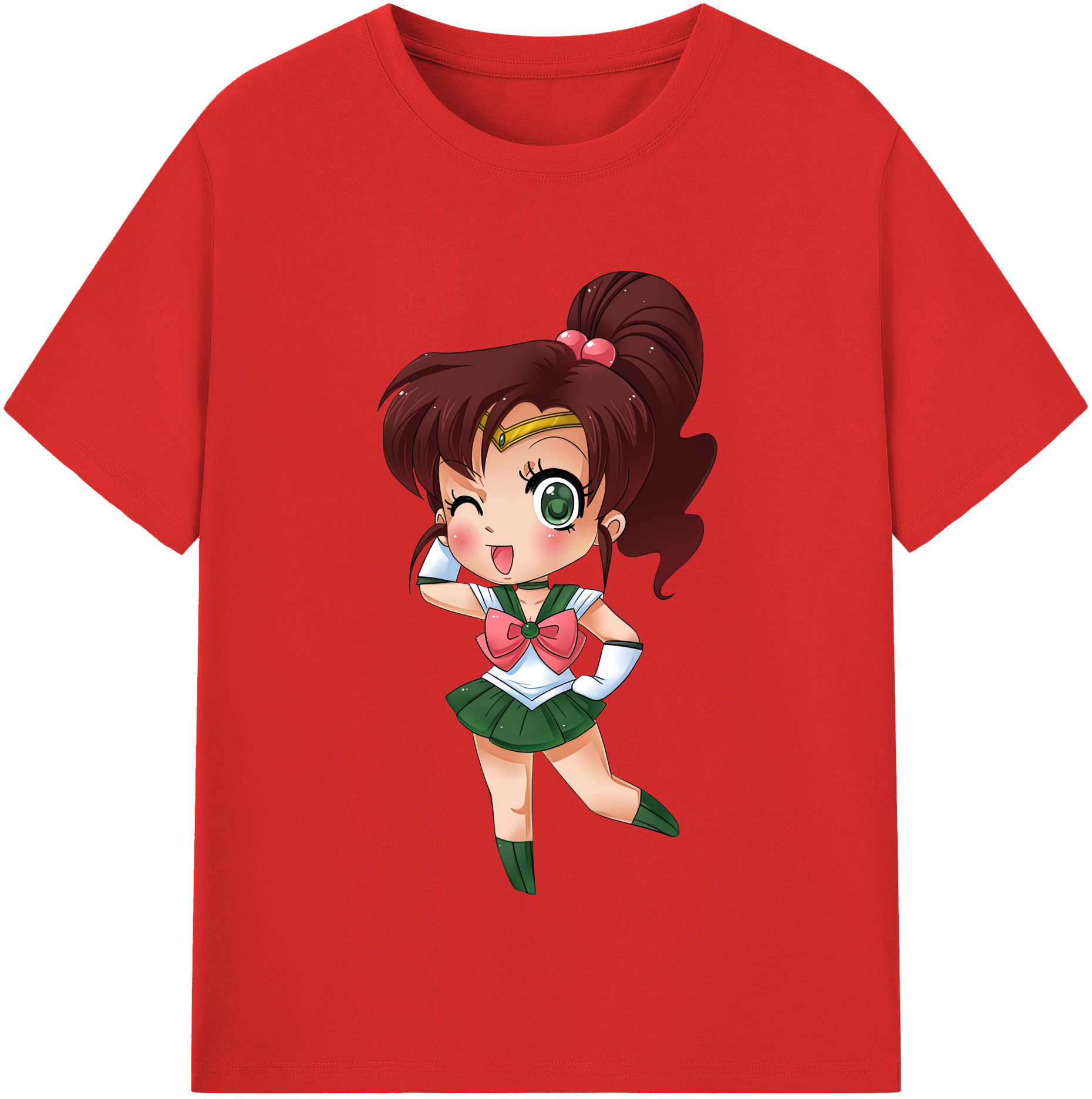 （画像用） 美少女戦士セーラームーン 木野 まこと きの まこと Sailor Moon Kino Makoto （セーラージュピター；Sailor Jupiter） 綿100％半袖Tシャツ（フロントプリント）