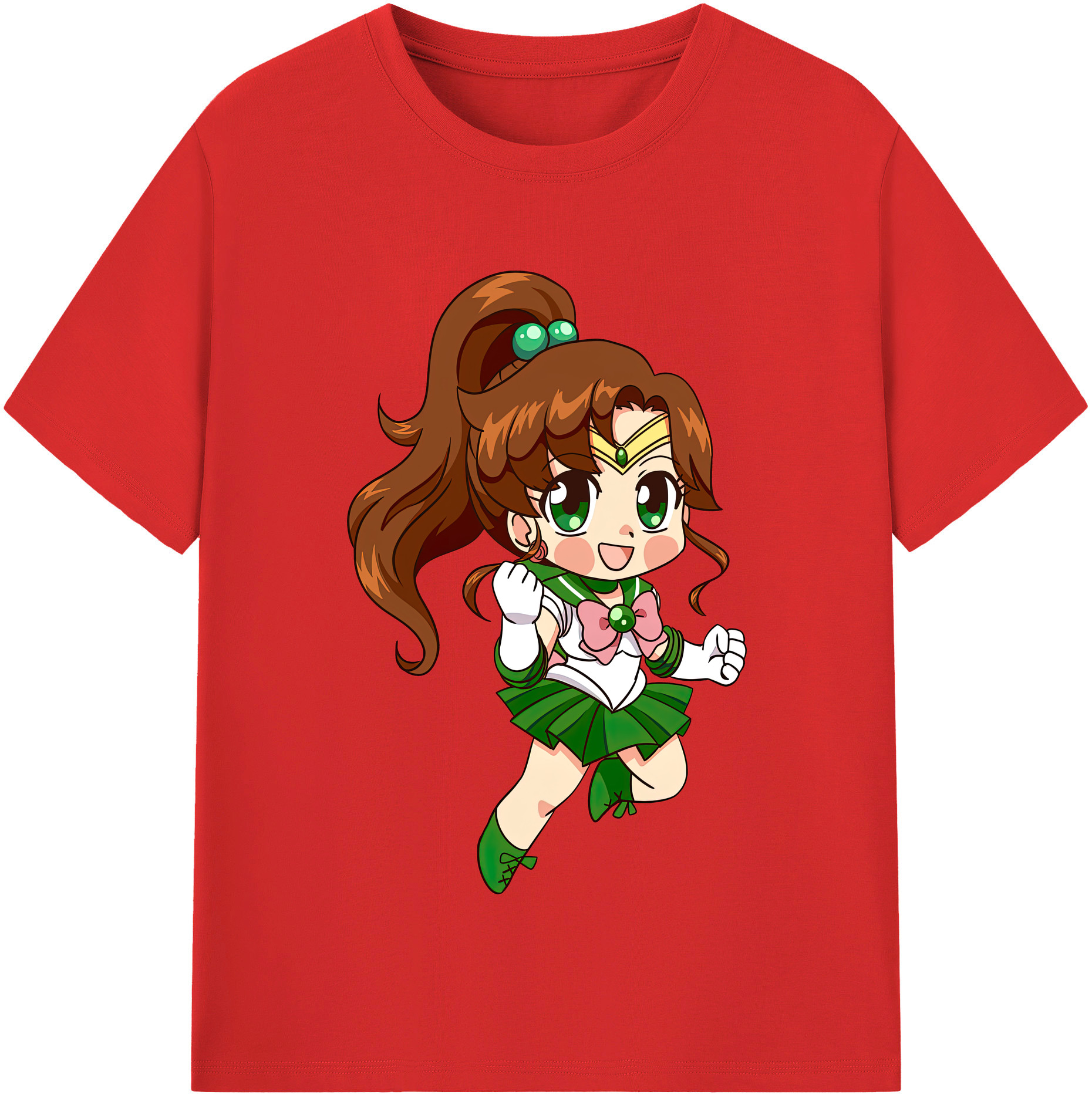 （画像用） 美少女戦士セーラームーン 木野 まこと きの まこと Sailor Moon Kino Makoto （セーラージュピター；Sailor Jupiter） 綿100％半袖Tシャツ（フロントプリント）