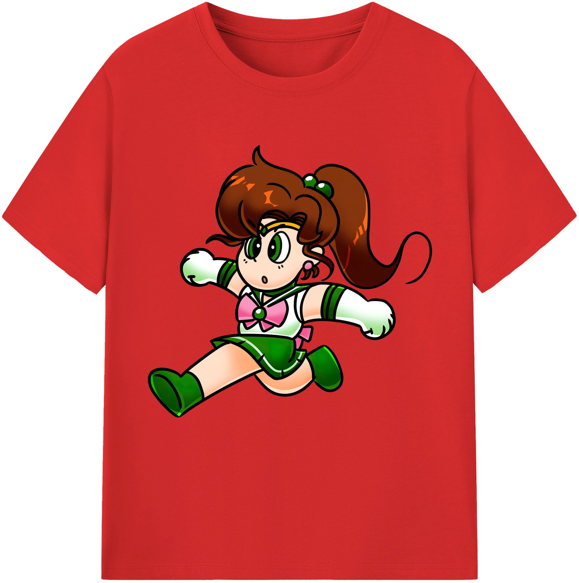 （画像用） 美少女戦士セーラームーン 木野 まこと きの まこと Sailor Moon Kino Makoto （セーラージュピター；Sailor Jupiter） 綿100％半袖Tシャツ（フロントプリント）
