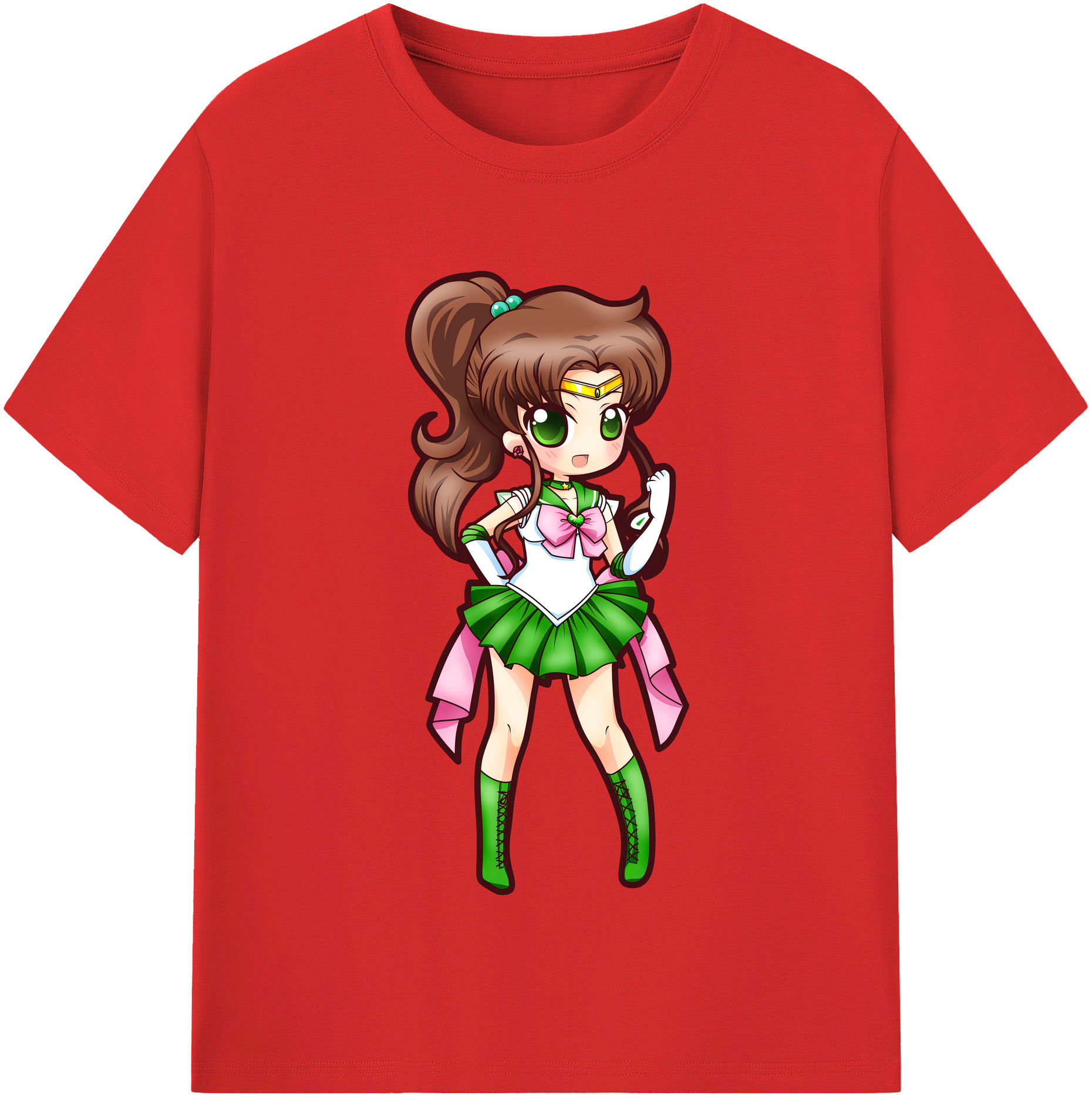 （画像用） 美少女戦士セーラームーン 木野 まこと きの まこと Sailor Moon Kino Makoto （セーラージュピター；Sailor Jupiter） 綿100％半袖Tシャツ（フロントプリント）