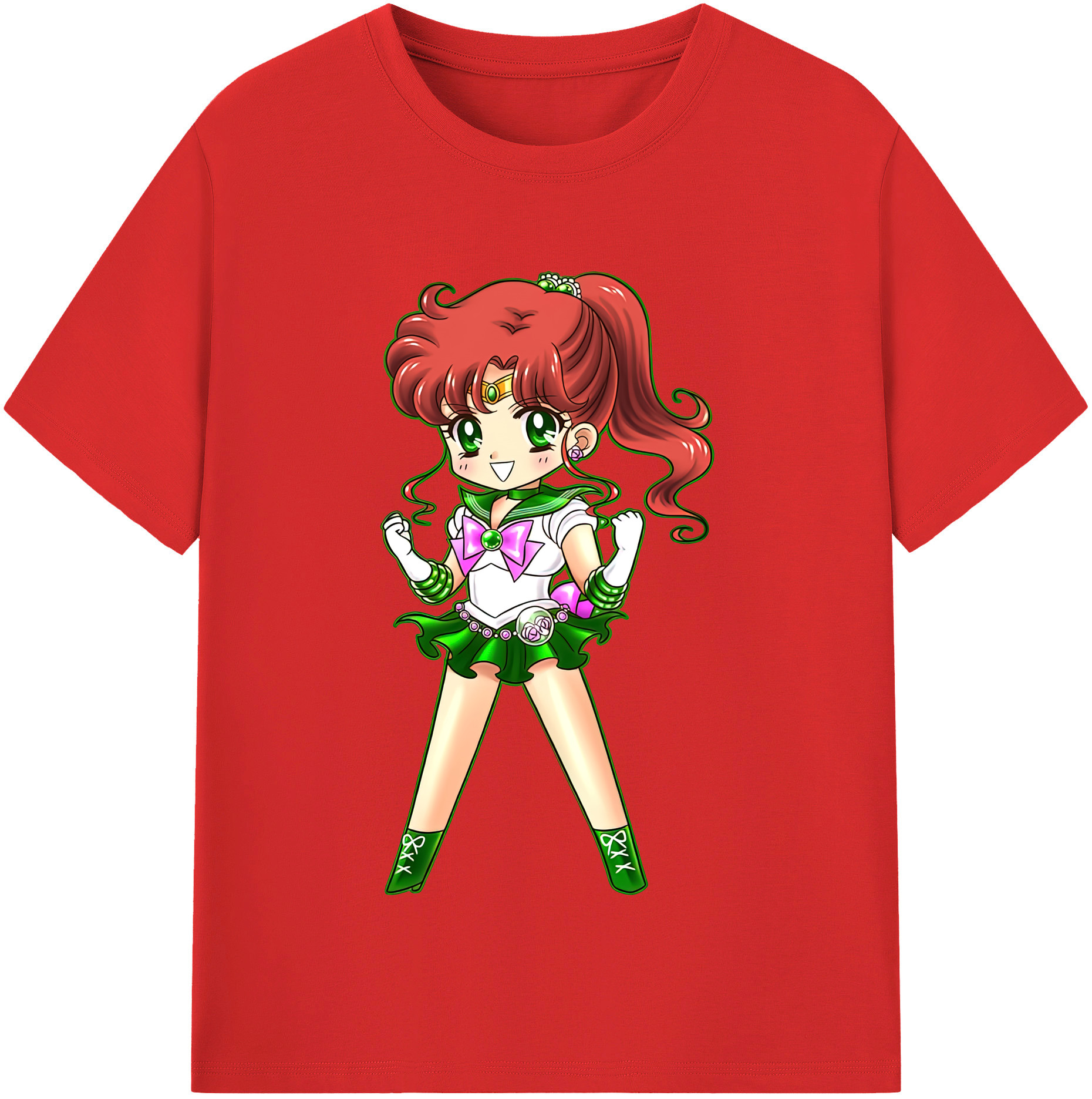 （画像用） 美少女戦士セーラームーン 木野 まこと きの まこと Sailor Moon Kino Makoto （セーラージュピター；Sailor Jupiter） 綿100％半袖Tシャツ（フロントプリント）