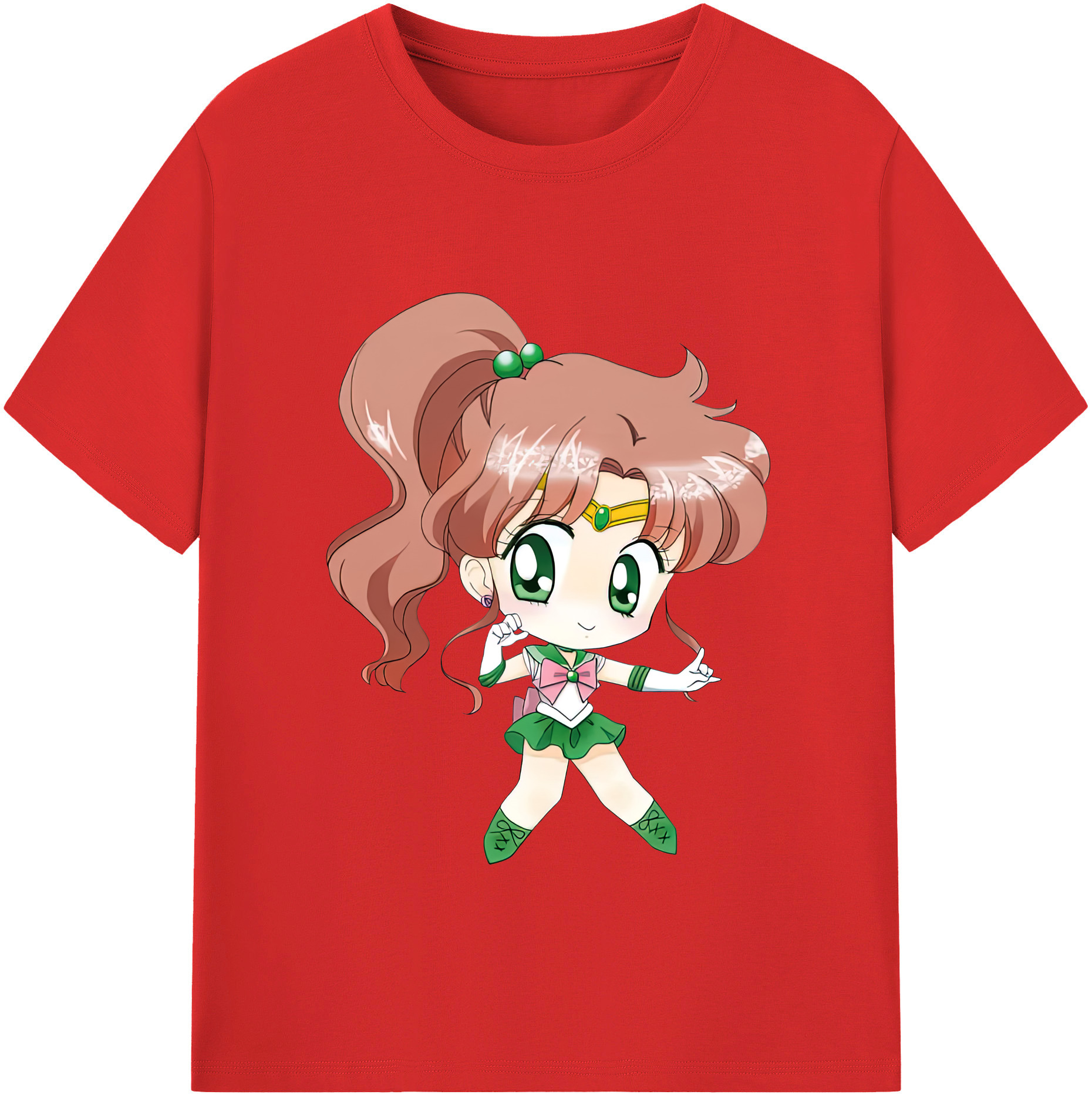 （画像用） 美少女戦士セーラームーン 木野 まこと きの まこと Sailor Moon Kino Makoto （セーラージュピター；Sailor Jupiter） 綿100％半袖Tシャツ（フロントプリント）