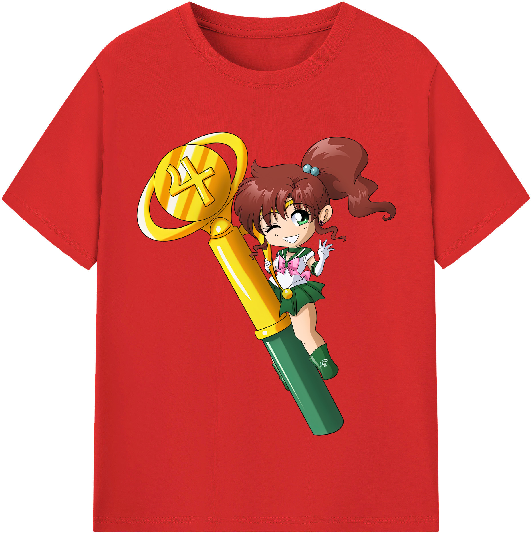（画像用） 美少女戦士セーラームーン 木野 まこと きの まこと Sailor Moon Kino Makoto （セーラージュピター；Sailor Jupiter） 綿100％半袖Tシャツ（フロントプリント）