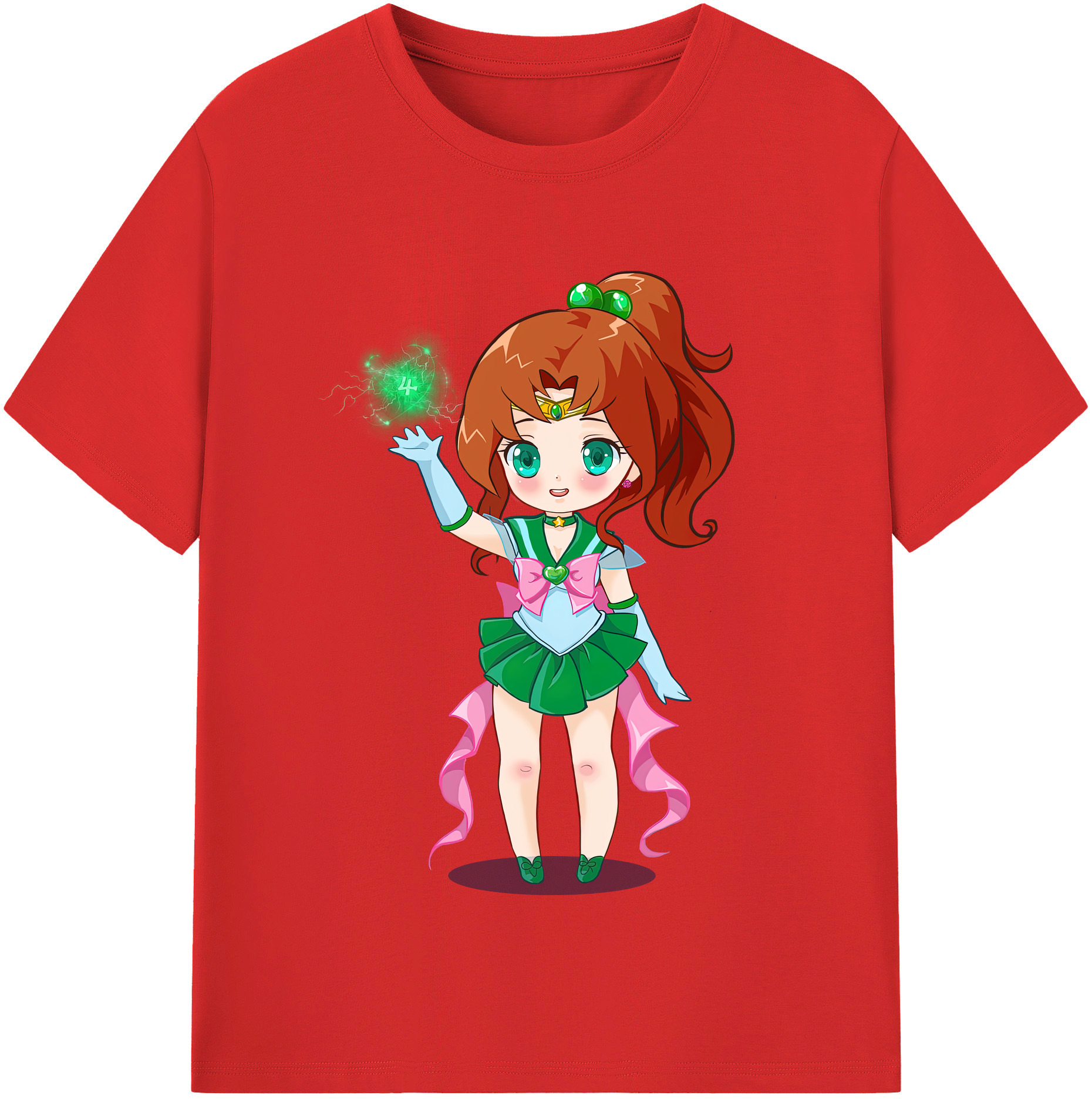 （画像用） 美少女戦士セーラームーン 木野 まこと きの まこと Sailor Moon Kino Makoto （セーラージュピター；Sailor Jupiter） 綿100％半袖Tシャツ（フロントプリント）