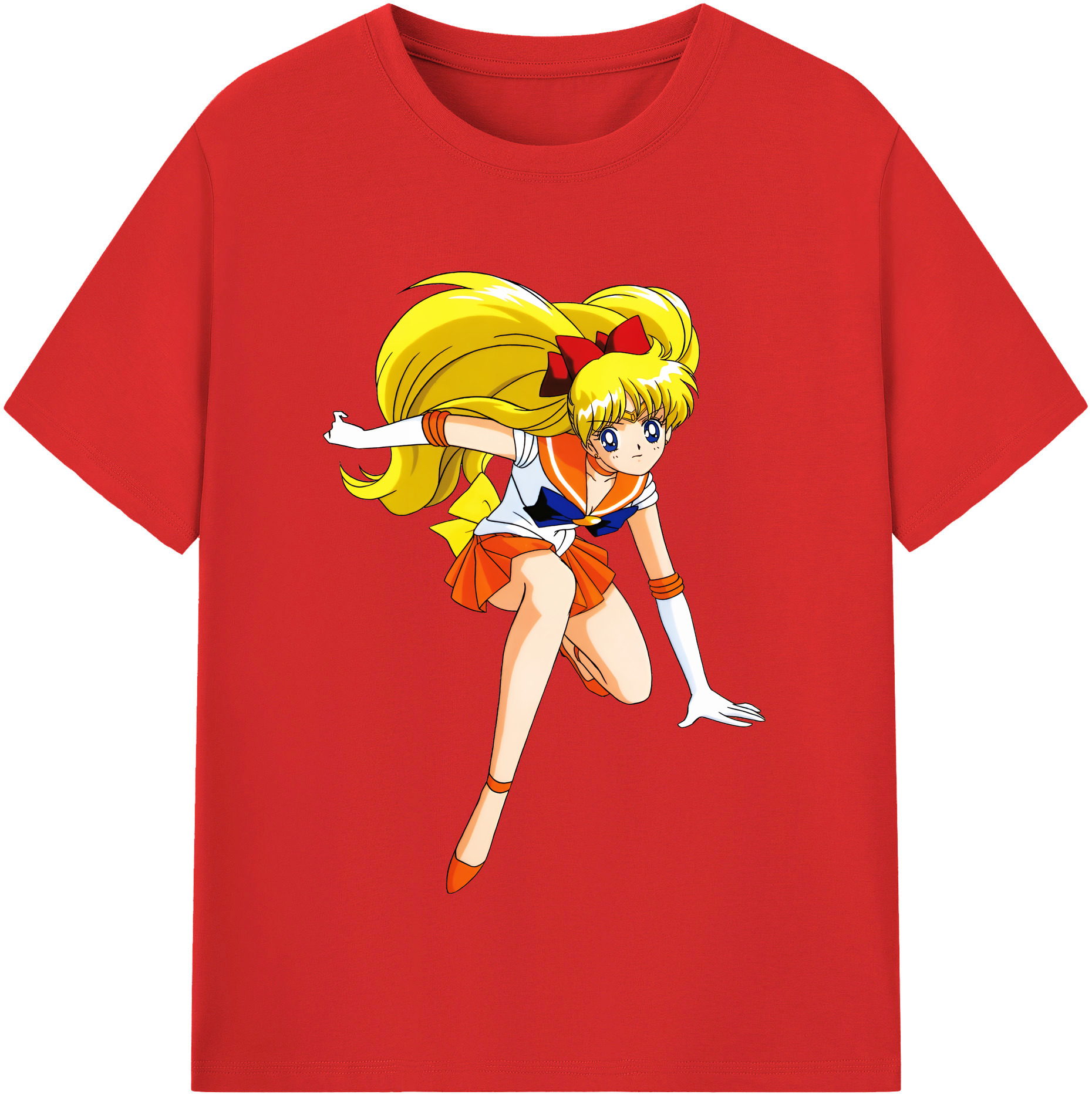 （画像用） 美少女戦士セーラームーン 愛野 美奈子 あいの みなこ Sailor Moon Aino Minako 綿100％半袖Tシャツ（フロントプリント）