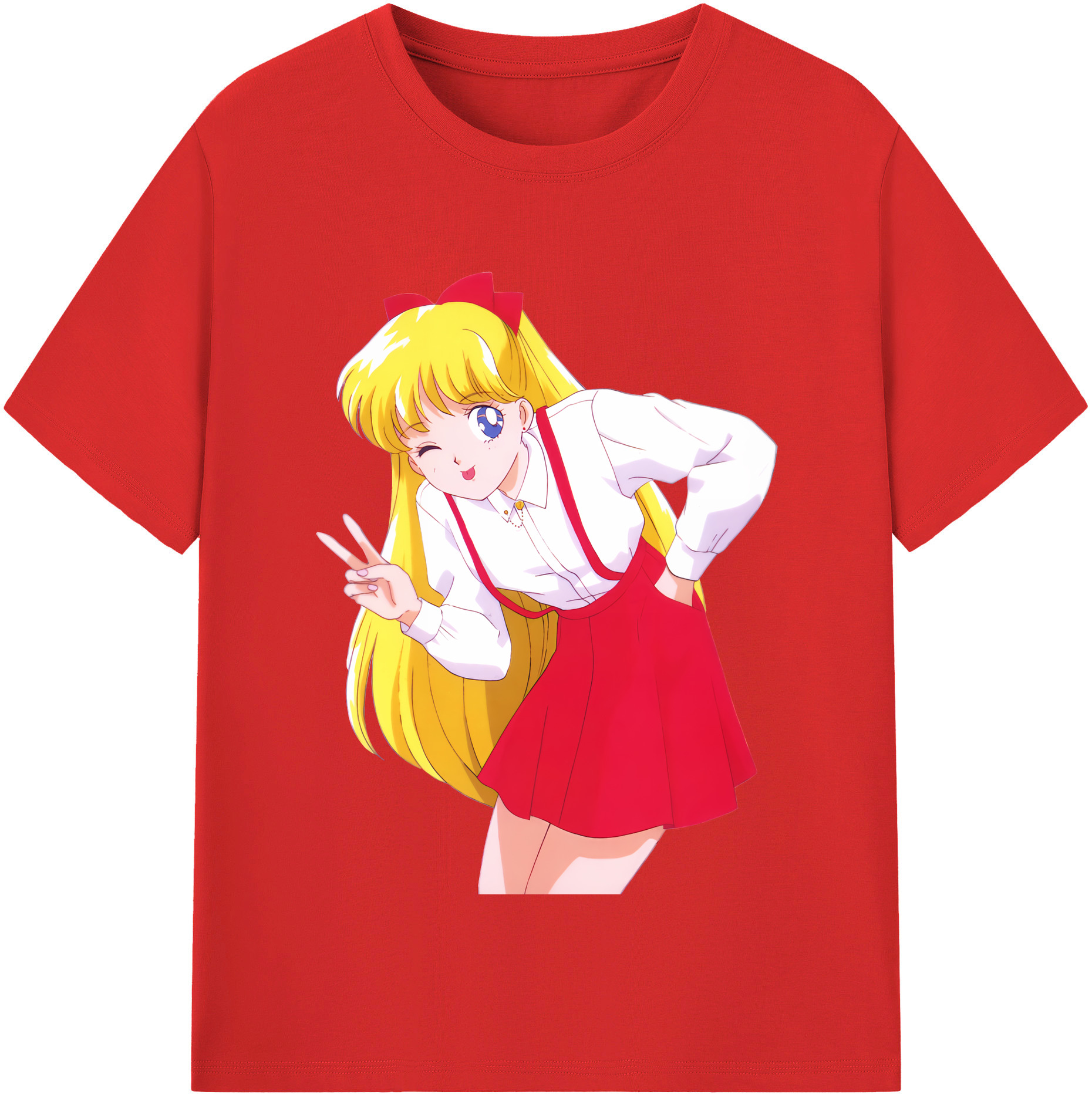 （画像用） 美少女戦士セーラームーン 愛野 美奈子 あいの みなこ Sailor Moon Aino Minako 綿100％半袖Tシャツ（フロントプリント）