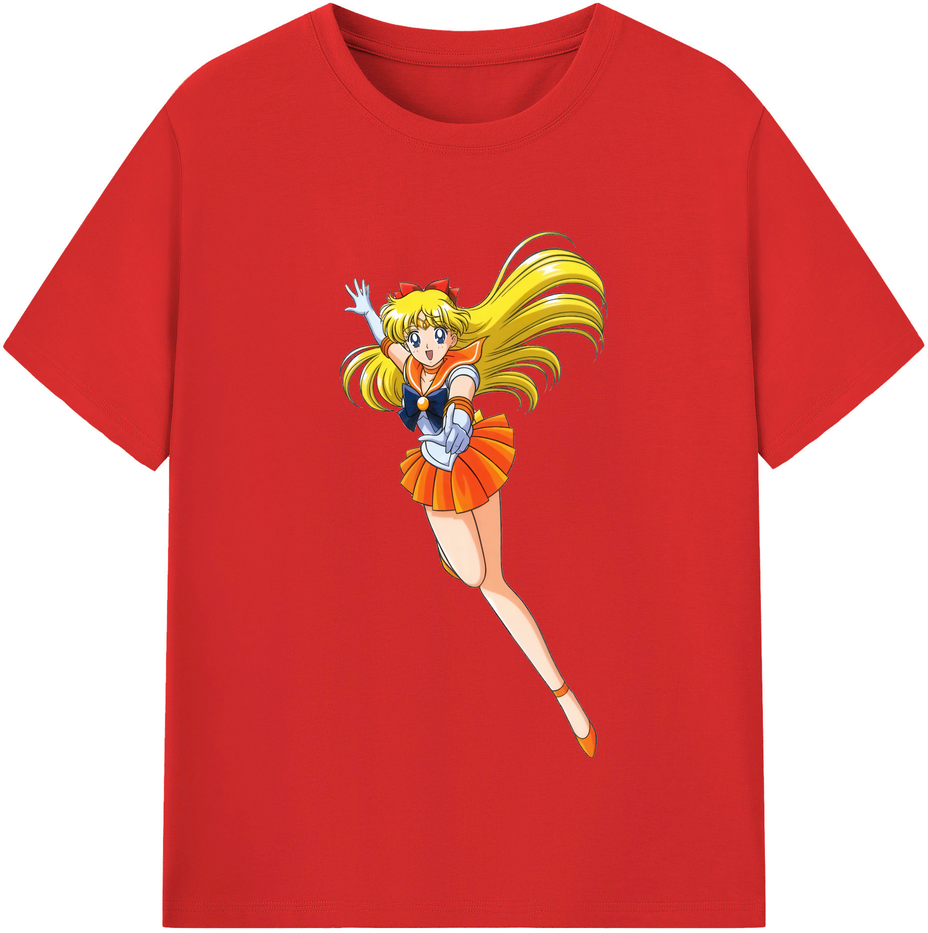 （画像用） 美少女戦士セーラームーン 愛野 美奈子 あいの みなこ Sailor Moon Aino Minako 綿100％半袖Tシャツ（フロントプリント）