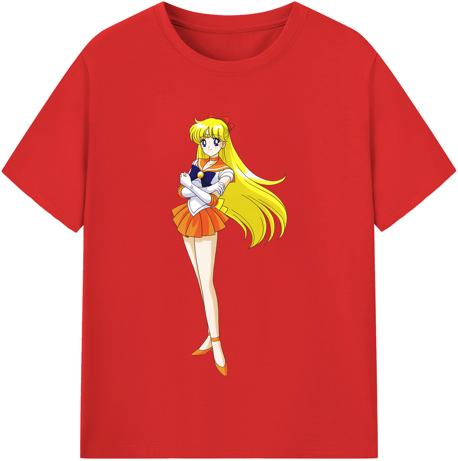 （画像用） 美少女戦士セーラームーン 愛野 美奈子 あいの みなこ Sailor Moon Aino Minako 綿100％半袖Tシャツ（フロントプリント）