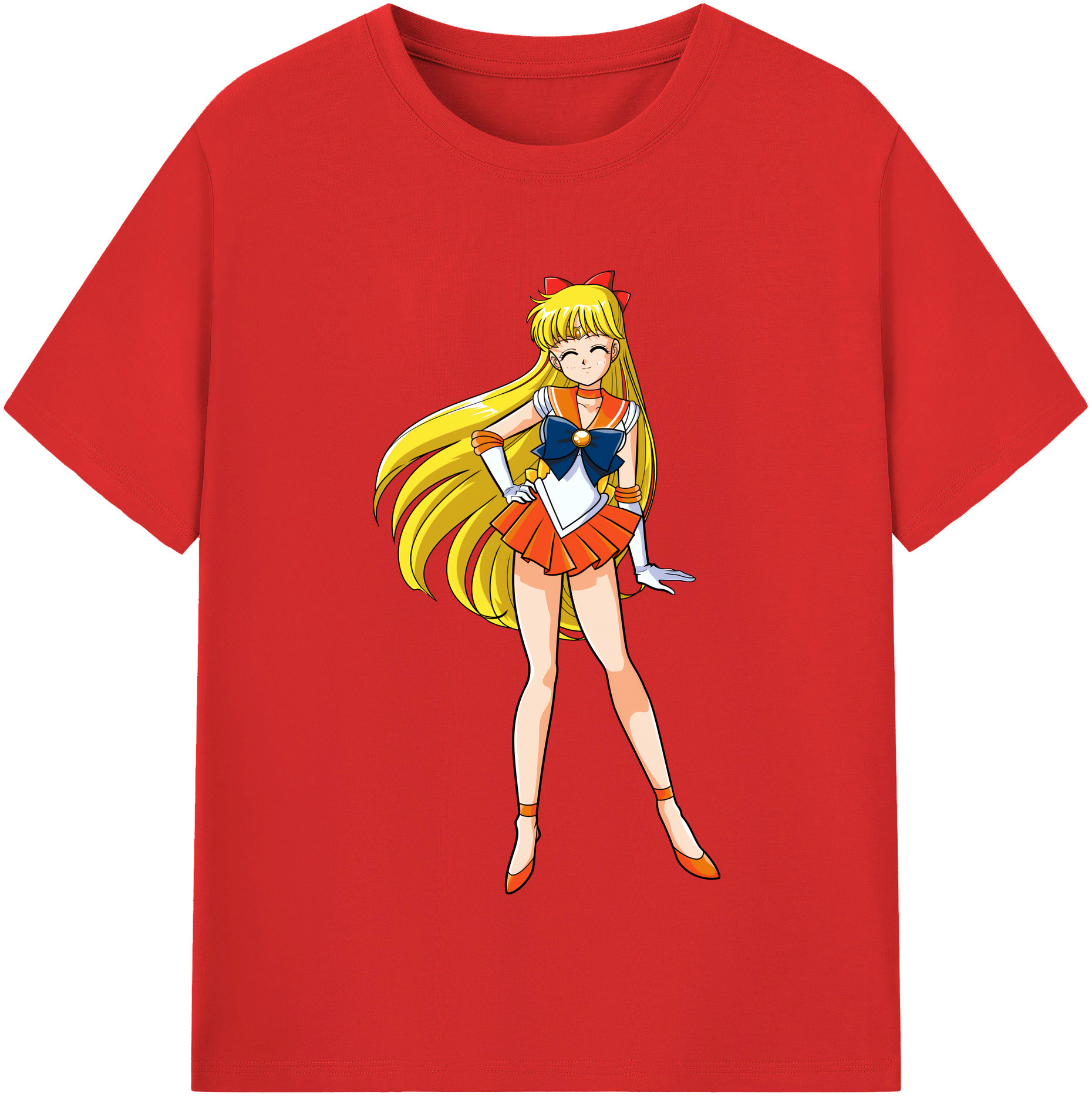 （画像用） 美少女戦士セーラームーン 愛野 美奈子 あいの みなこ Sailor Moon Aino Minako 綿100％半袖Tシャツ（フロントプリント）