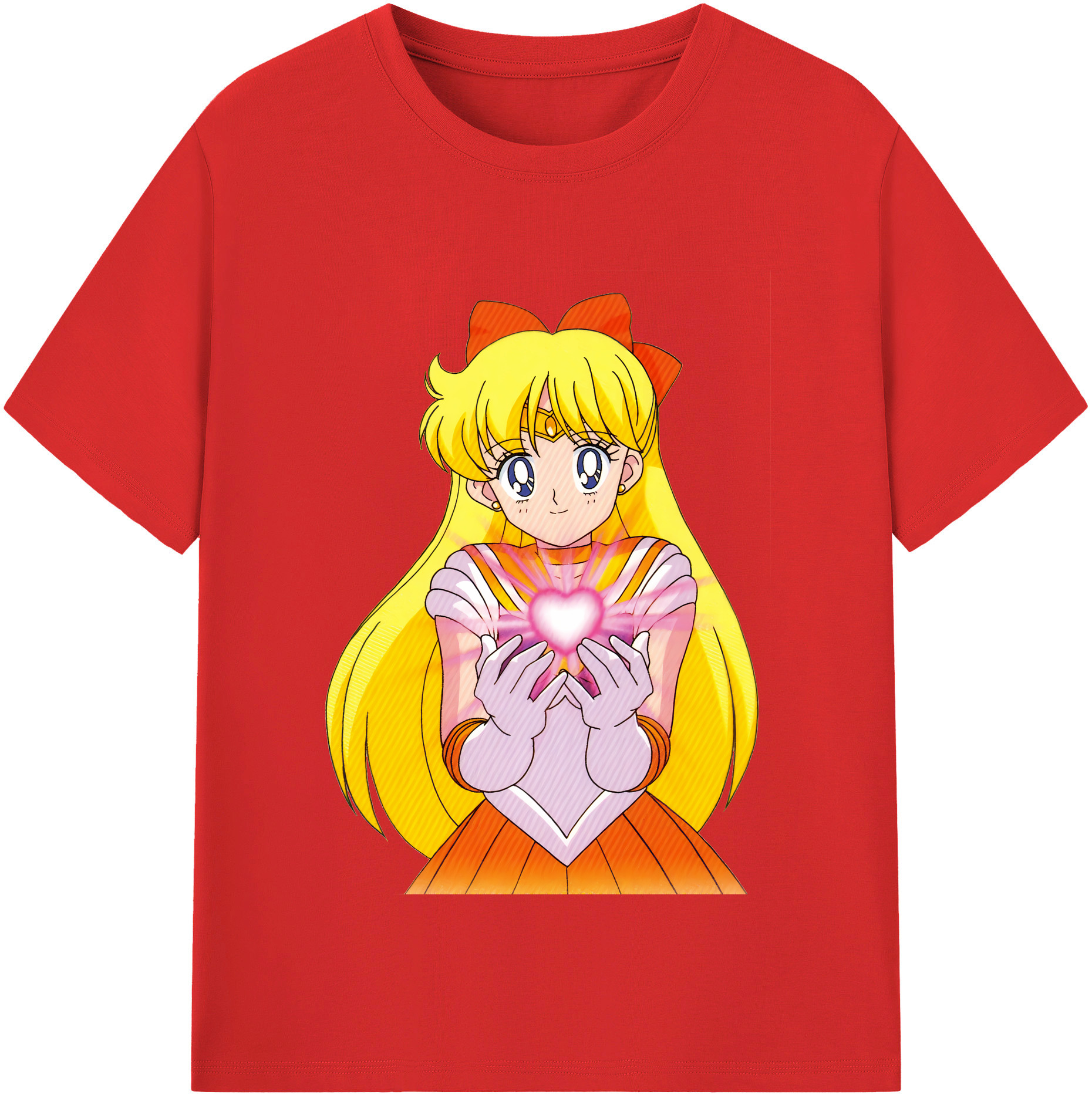 （画像用） 美少女戦士セーラームーン 愛野 美奈子 あいの みなこ Sailor Moon Aino Minako 綿100％半袖Tシャツ（フロントプリント）
