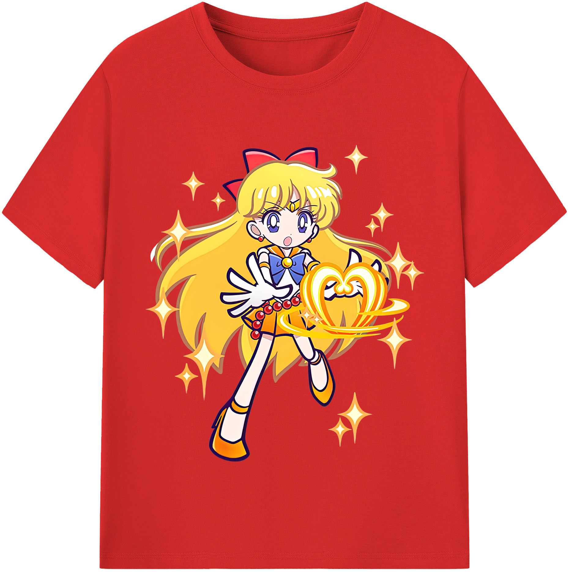 （画像用） 美少女戦士セーラームーン 愛野 美奈子 あいの みなこ Sailor Moon Aino Minako 綿100％半袖Tシャツ（フロントプリント）