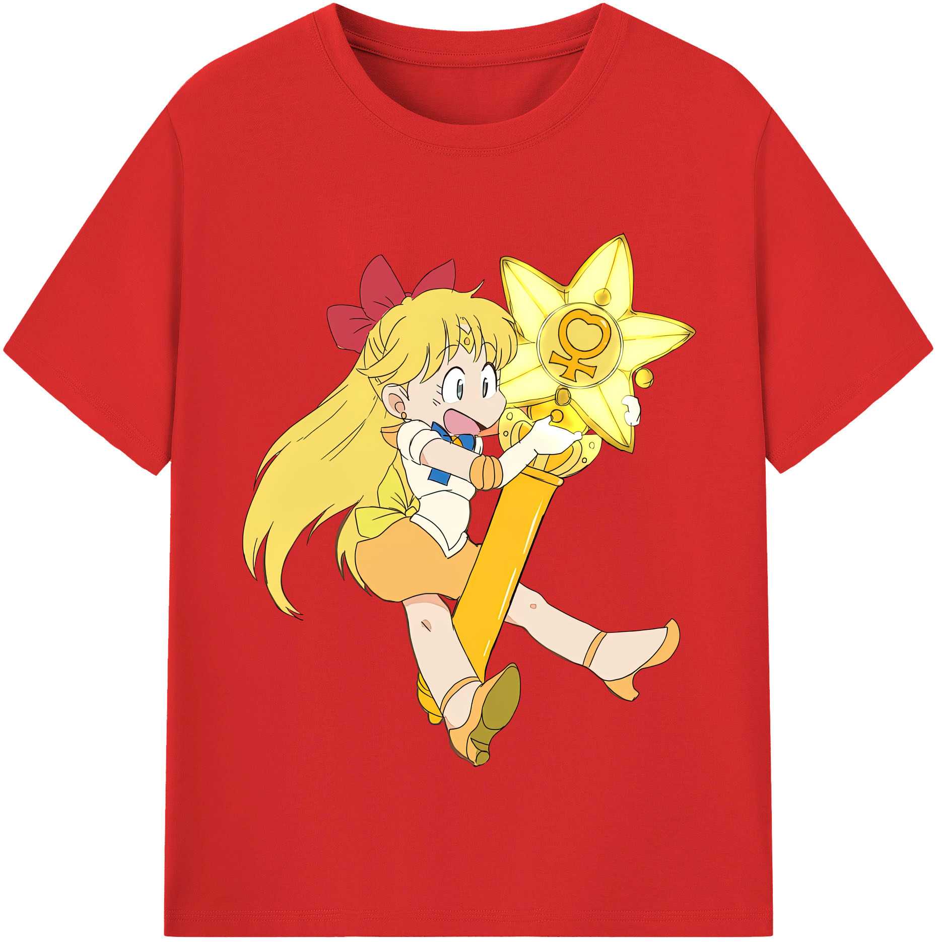 （画像用） 美少女戦士セーラームーン 愛野 美奈子 あいの みなこ Sailor Moon Aino Minako 綿100％半袖Tシャツ（フロントプリント）