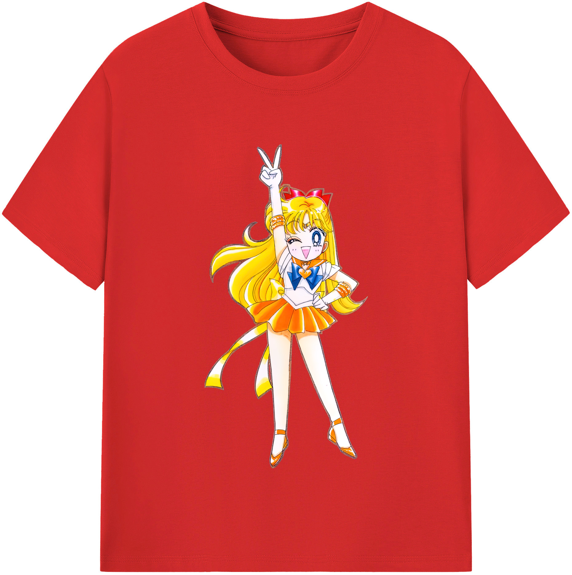 （画像用） 美少女戦士セーラームーン 愛野 美奈子 あいの みなこ Sailor Moon Aino Minako 綿100％半袖Tシャツ（フロントプリント）
