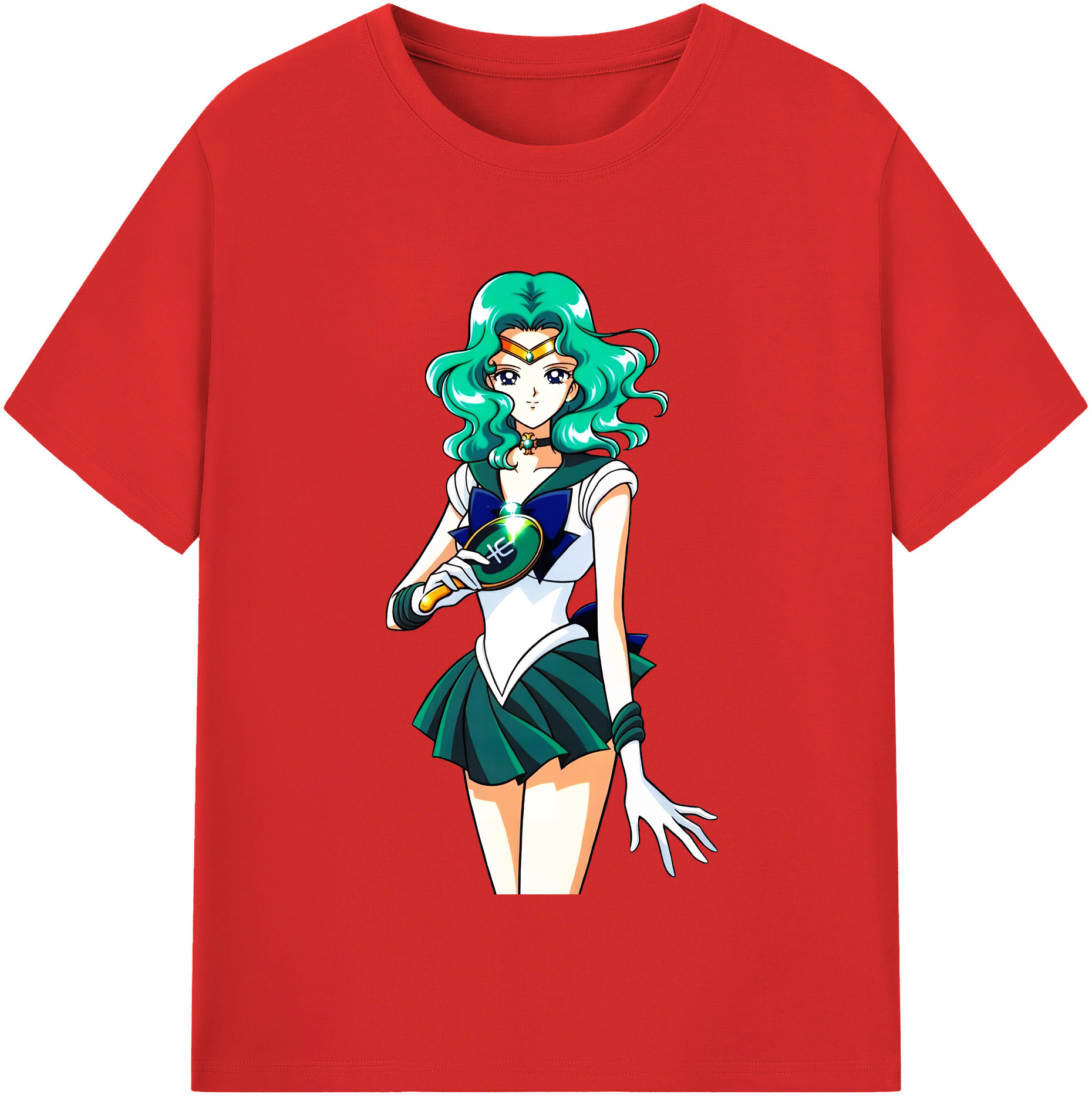 （画像用） 美少女戦士セーラームーン 海王 みちる（かいおう みちる） Sailor Moon Kaiou Michiru 綿100％半袖Tシャツ（フロントプリント）