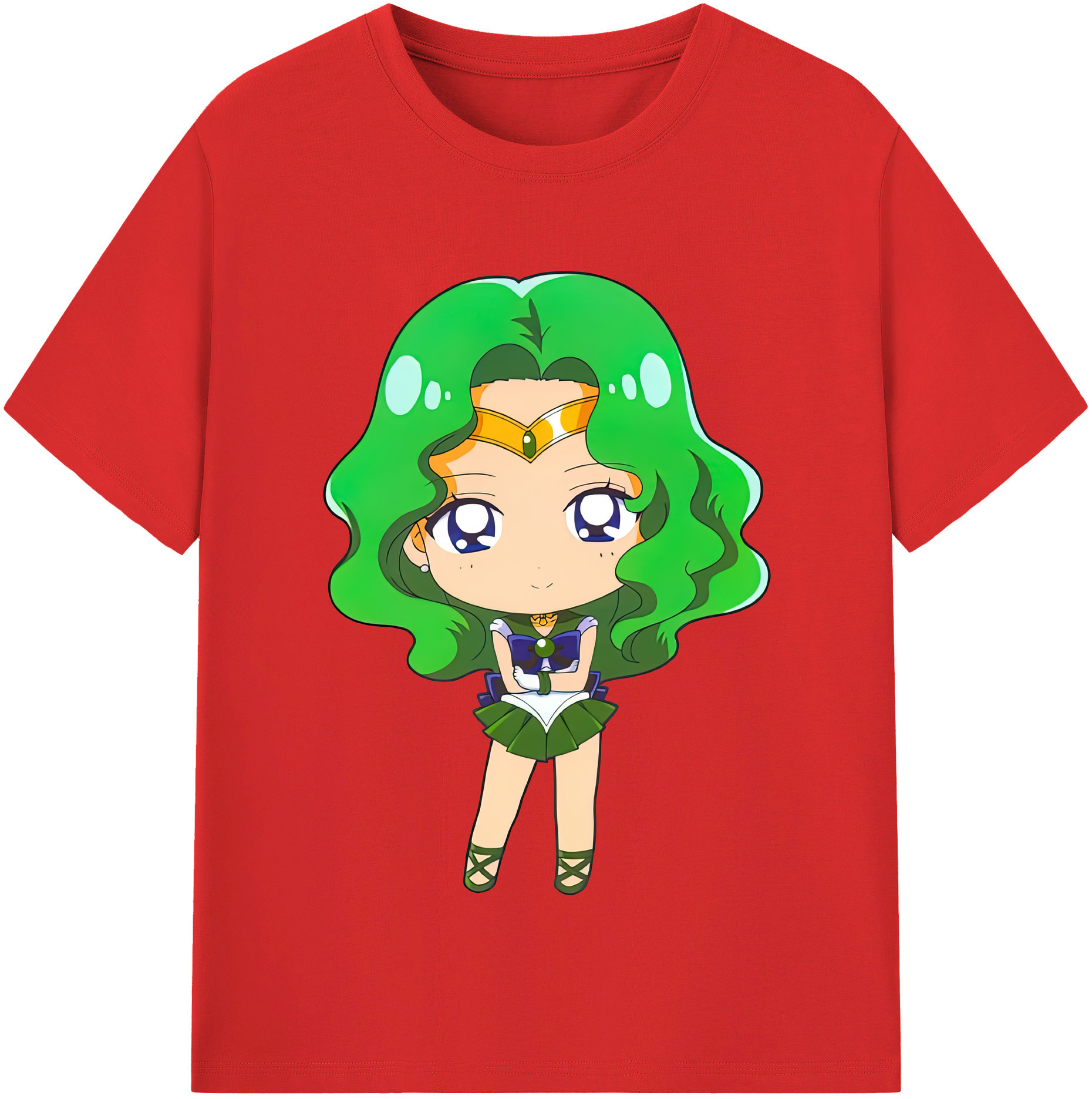 （画像用） 美少女戦士セーラームーン 海王 みちる（かいおう みちる） Sailor Moon Kaiou Michiru 綿100％半袖Tシャツ（フロントプリント）