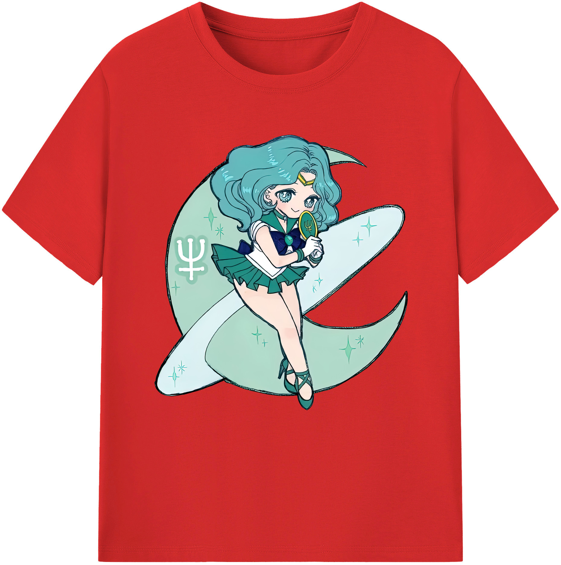 （画像用） 美少女戦士セーラームーン 海王 みちる（かいおう みちる） Sailor Moon Kaiou Michiru 綿100％半袖Tシャツ（フロントプリント）