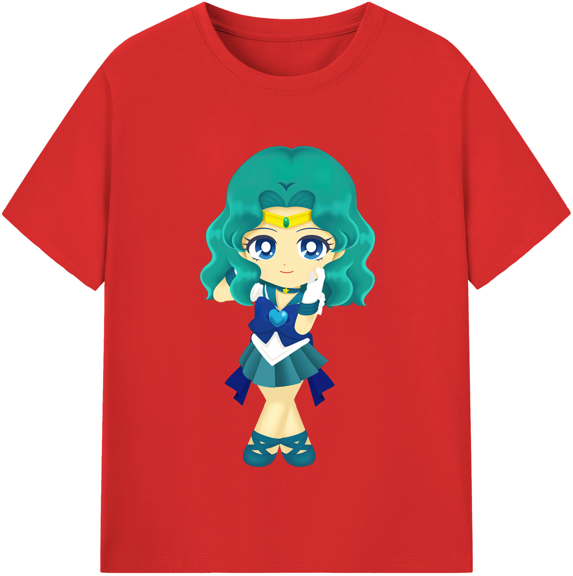 （画像用） 美少女戦士セーラームーン 海王 みちる（かいおう みちる） Sailor Moon Kaiou Michiru 綿100％半袖Tシャツ（フロントプリント）