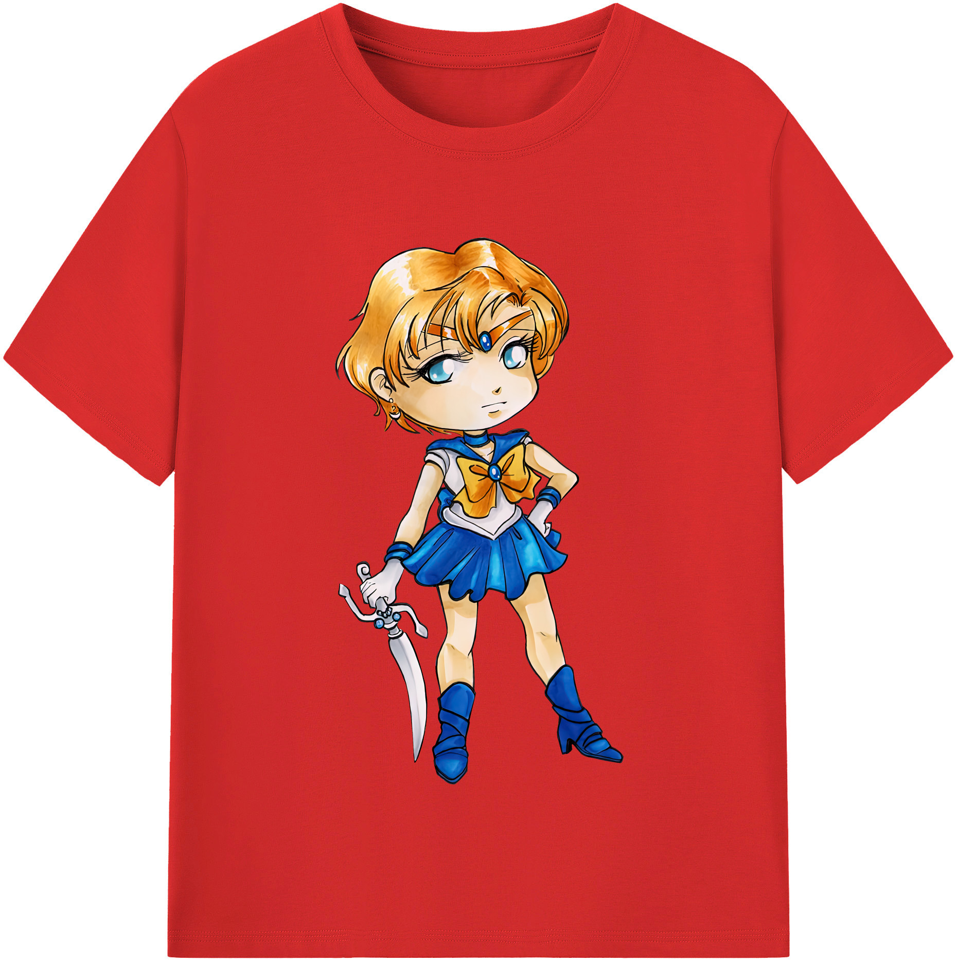（画像用） 美少女戦士セーラームーン 天王はるか Sailor Moon Tenoh Haruka 綿100％半袖Tシャツ（フロントプリント）