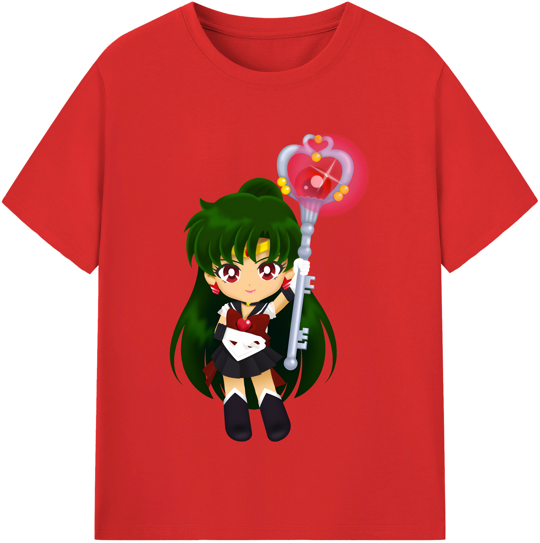 （画像用） 美少女戦士セーラームーン 冥王せつな Sailor Moon Meiou Setsuna 綿100％半袖Tシャツ（フロントプリント）