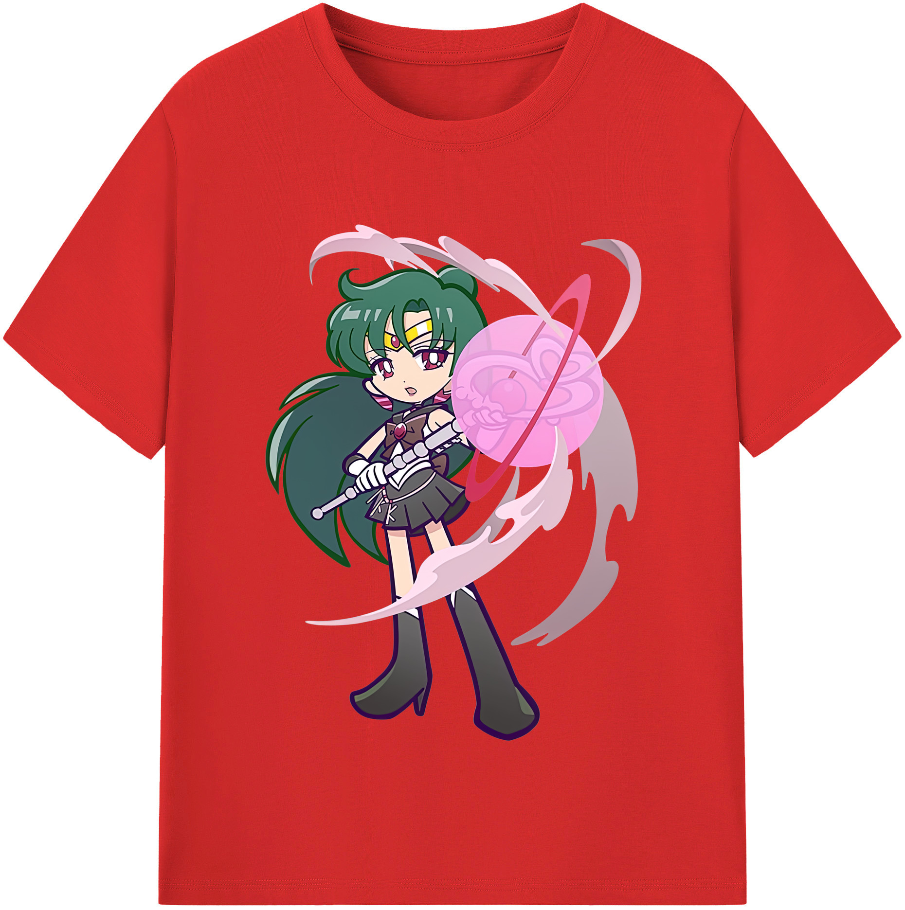 （画像用） 美少女戦士セーラームーン 冥王せつな Sailor Moon Meiou Setsuna 綿100％半袖Tシャツ（フロントプリント）
