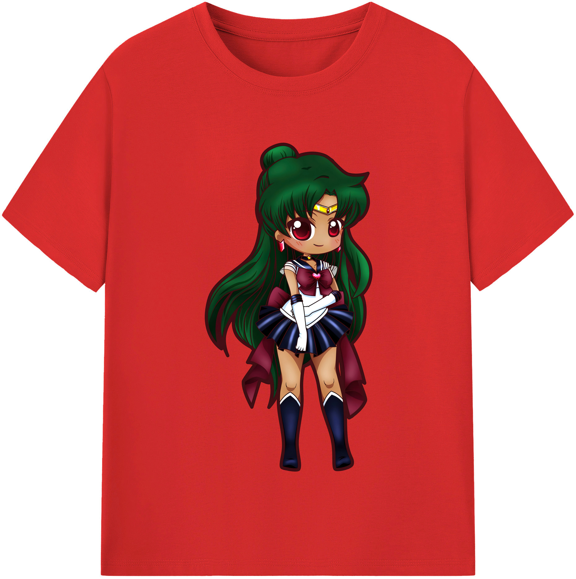 （画像用） 美少女戦士セーラームーン 冥王せつな Sailor Moon Meiou Setsuna 綿100％半袖Tシャツ（フロントプリント）